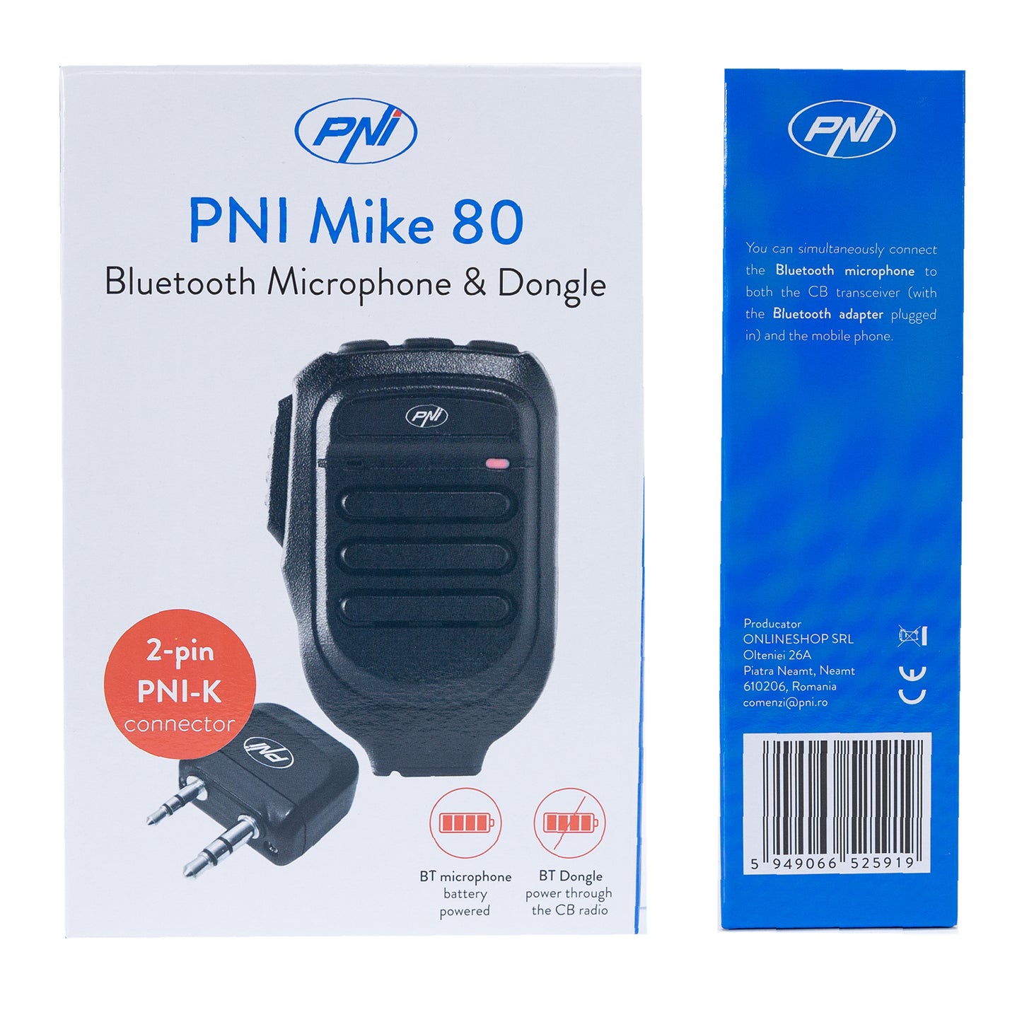 Microfon si Dongle cu Bluetooth PNI Mike 80, dual channel, compatibil cu PNI HP 8001L