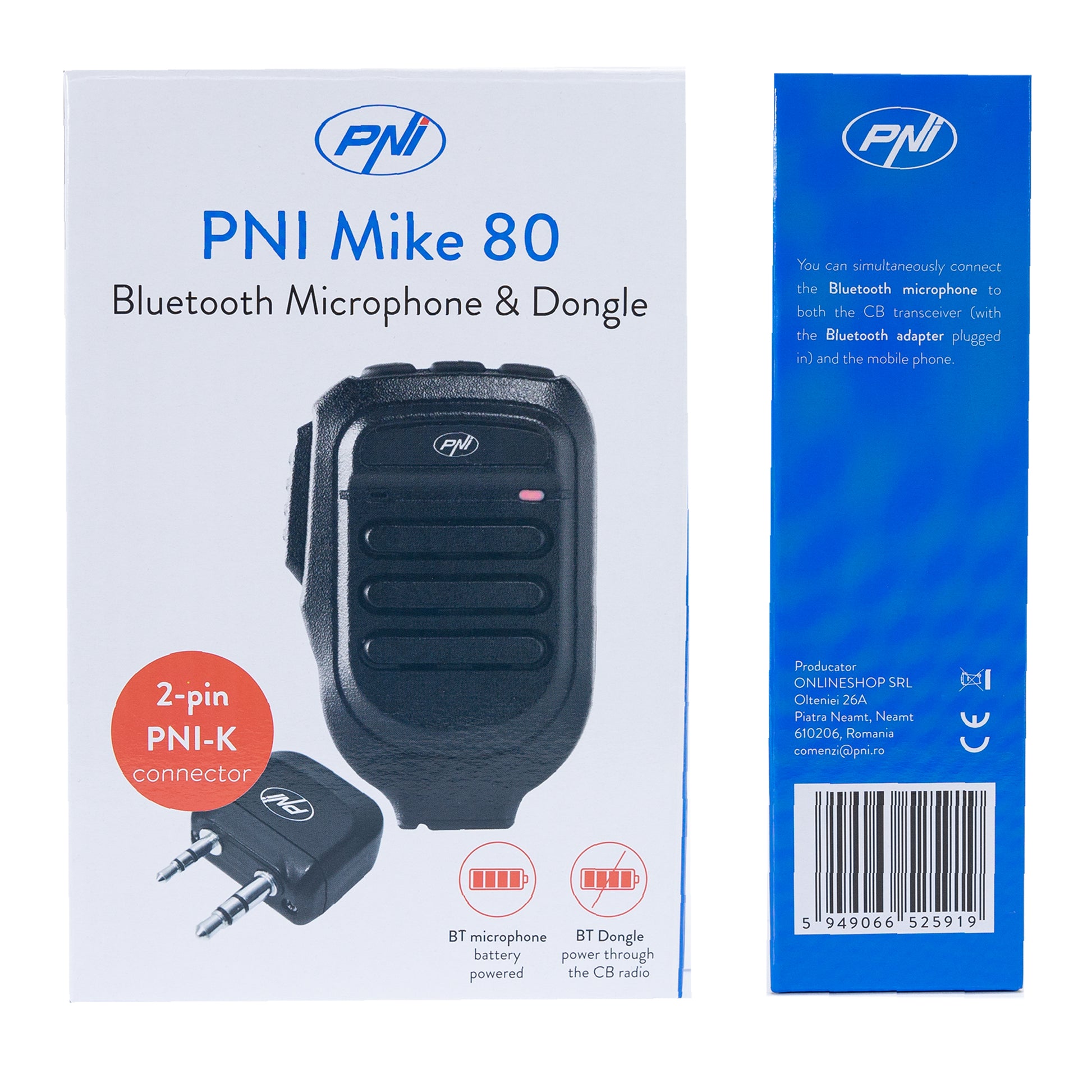 Microfon si Dongle cu Bluetooth PNI Mike 80, dual channel, compatibil cu PNI HP 8001L