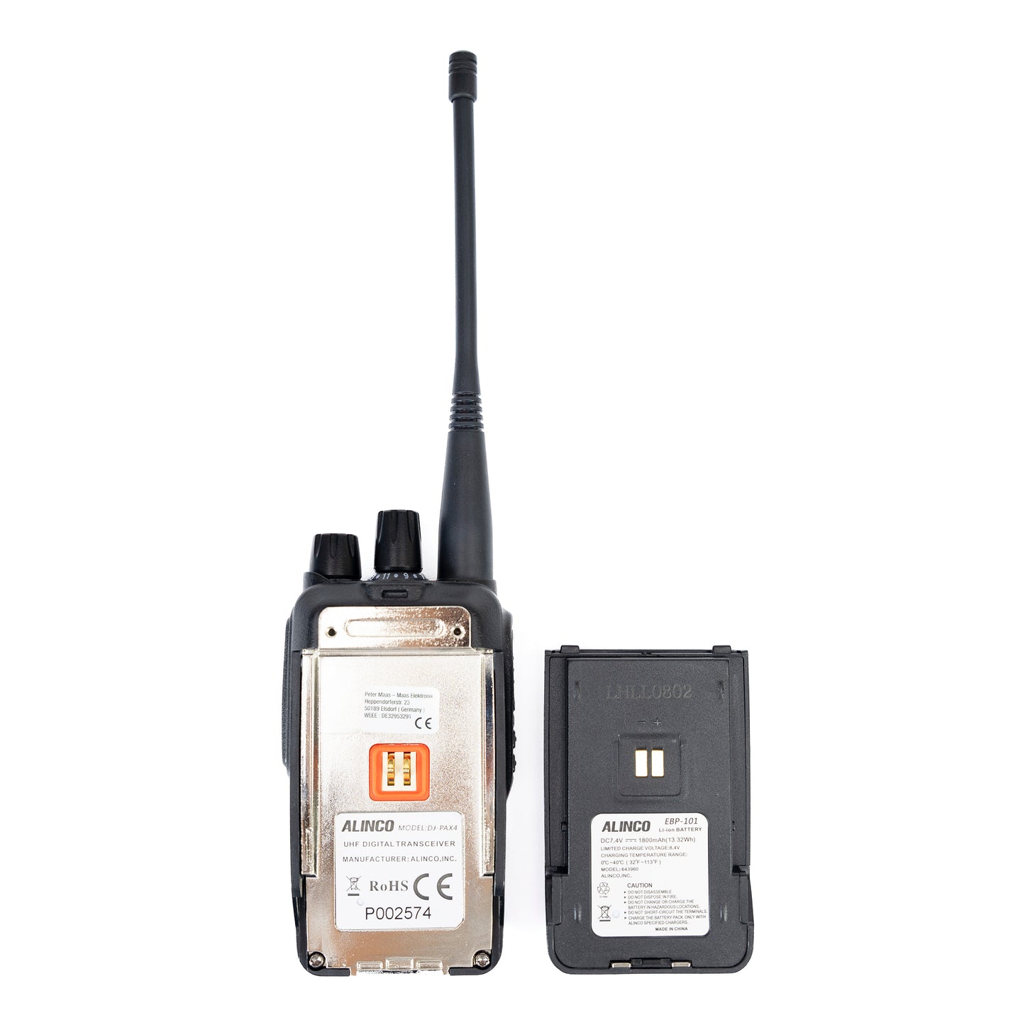 Statie radio portabila PNI Alinco DJ-PAX4, PMR446, Dual Mode analogic si digital, VOX, TOT, IP67, acumulator 1800mAh