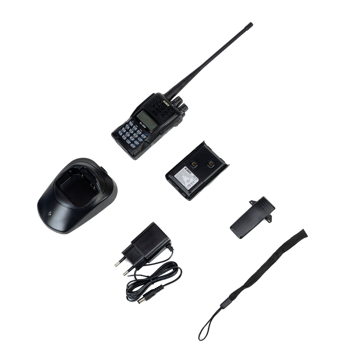 Statie radio VHF/UHF portabila PNI Alinco DJ-500-E, putere reglabila, 200CH, 1500mAh, Talk Around, VOX, TOT, CTCSS, DCS, radio FM