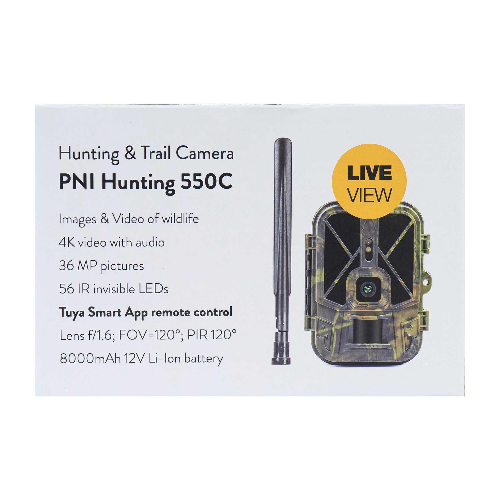 Camera vanatoare PNI Hunting 550C Internet 4G LTE, acces live si notificari prin aplicatia Tuya, acumulator reincarcabil inclus 8000 mAh