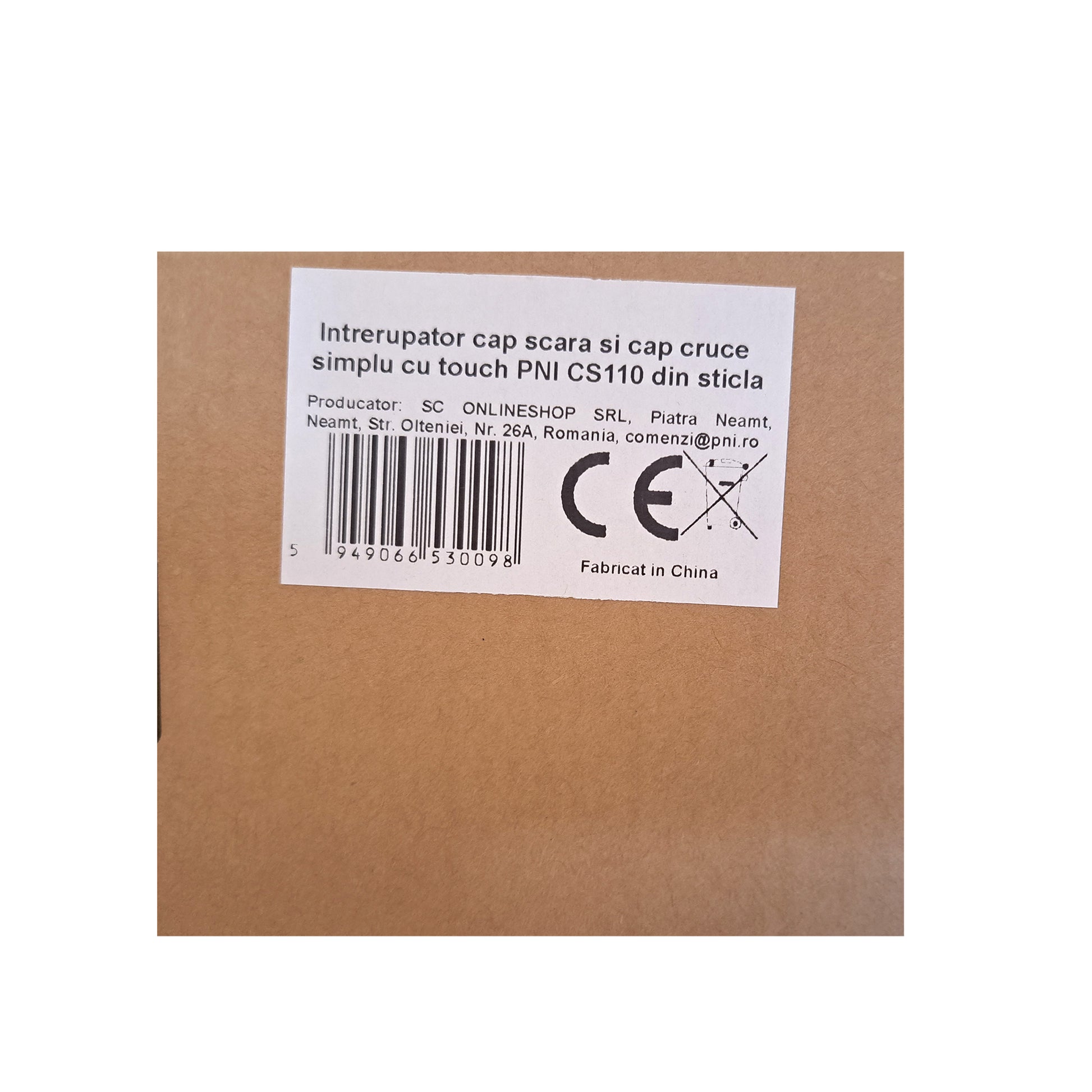 Intrerupator cap scara si cap cruce dublu cu touch PNI CS220 din sticla, alb cu LED indicator, 800 W pe intrerupator, 3.6 A