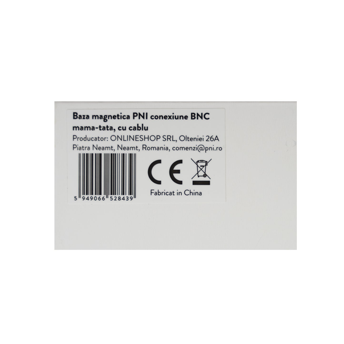 Baza magnetica PNI conexiune BNC mama-tata, 55 mm, cablu 3 metri