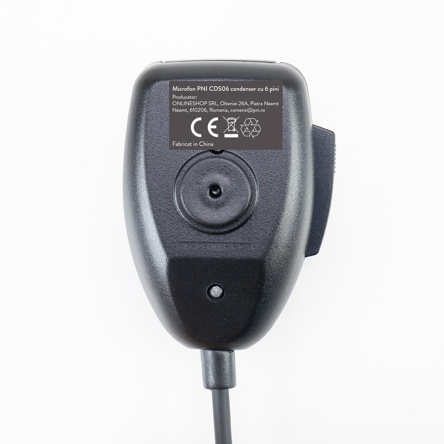 Microfon PNI CDS06 tip condenser cu 6 pini pentru statie radio CB, compatibil cu statii CB President, Midland, Albrecht