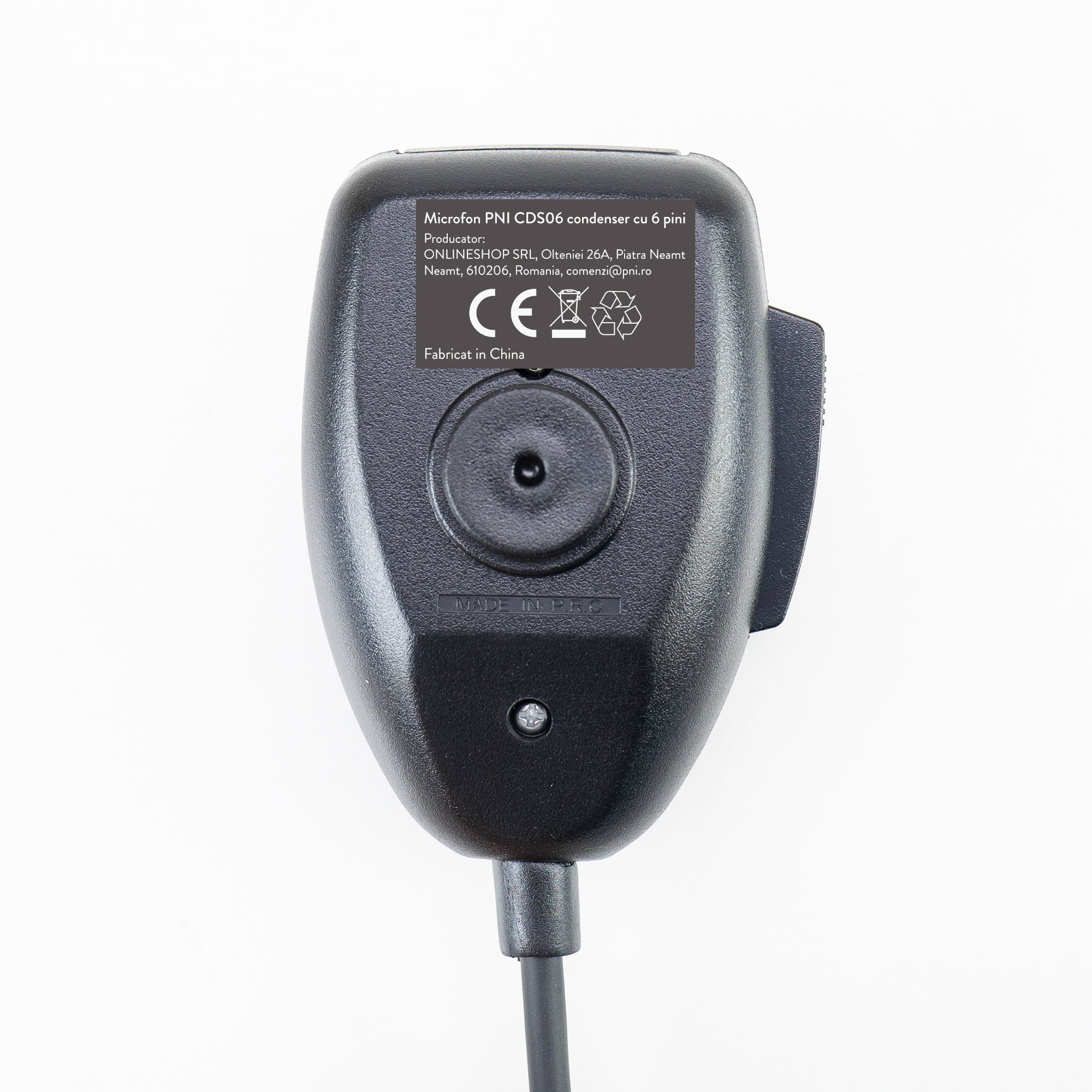 Microfon PNI CDS06 tip condenser cu 6 pini pentru statie radio CB, compatibil cu statii CB President, Midland, Albrecht