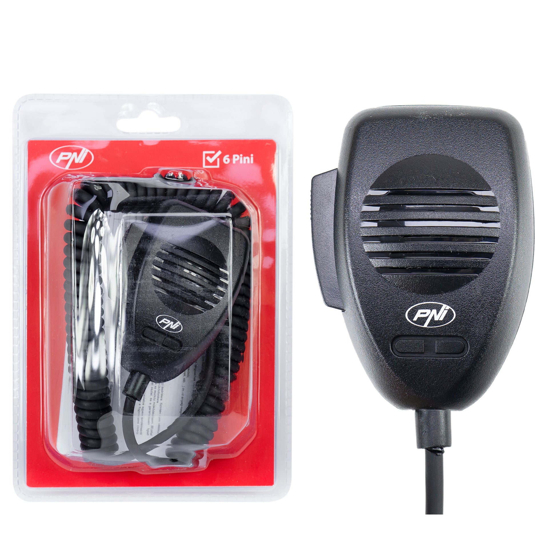 Microfon PNI CDS06 tip condenser cu 6 pini pentru statie radio CB, compatibil cu statii CB President, Midland, Albrecht