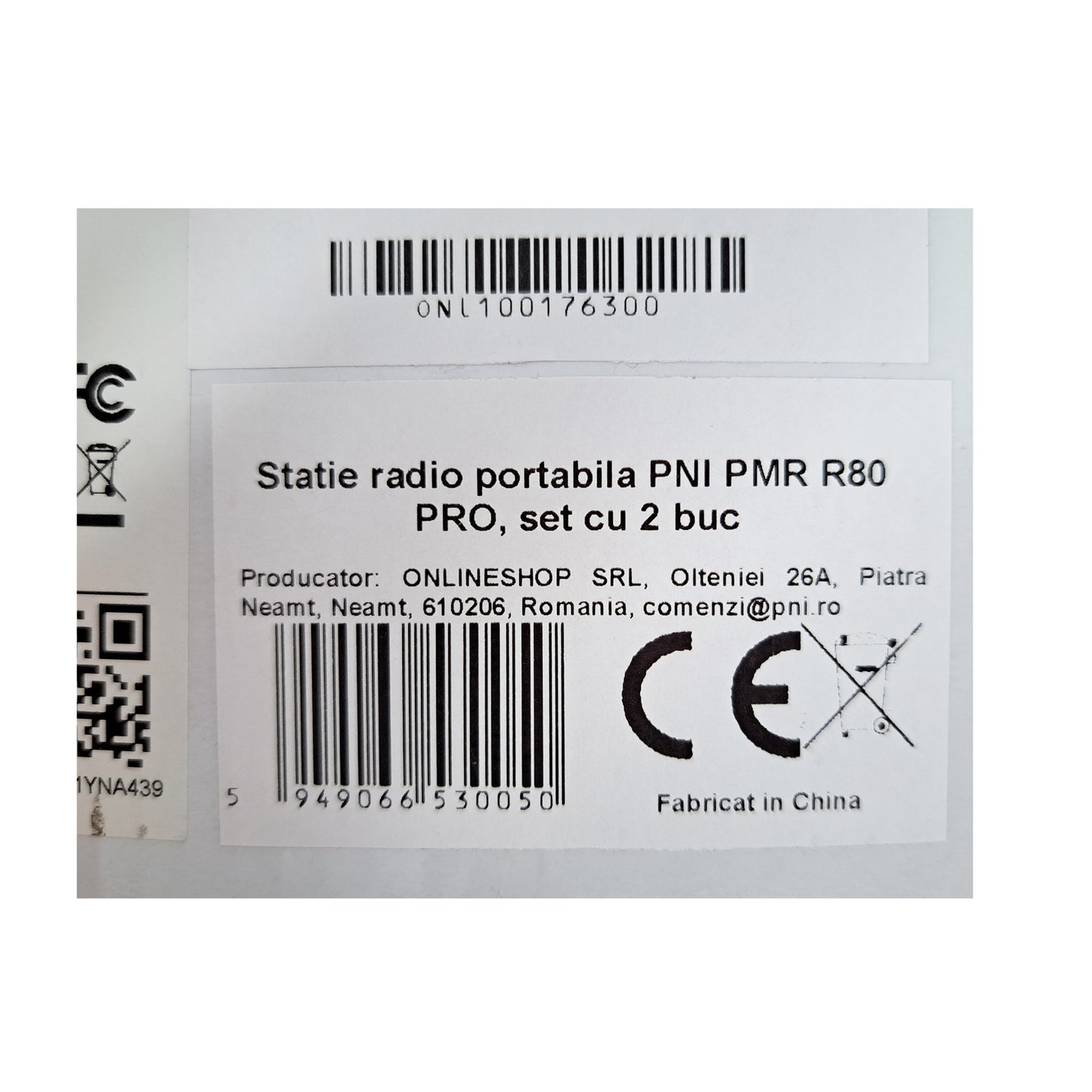 Statie radio portabila PNI PMR R80 PRO, set cu 2 buc, 0.5W