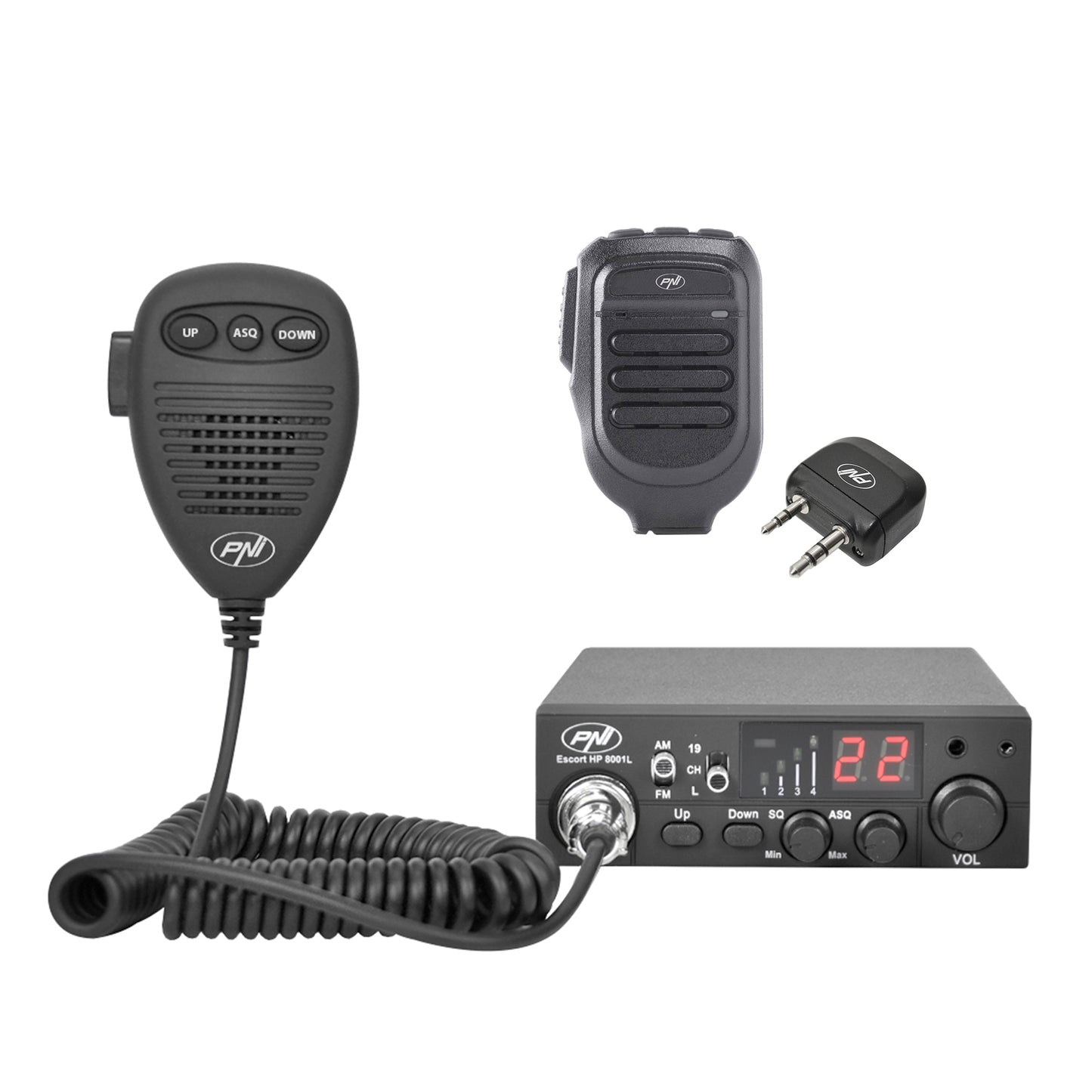 Pachet Statie radio CB PNI Escort HP 8001L ASQ + Microfon si Dongle cu Bluetooth PNI Mike 80