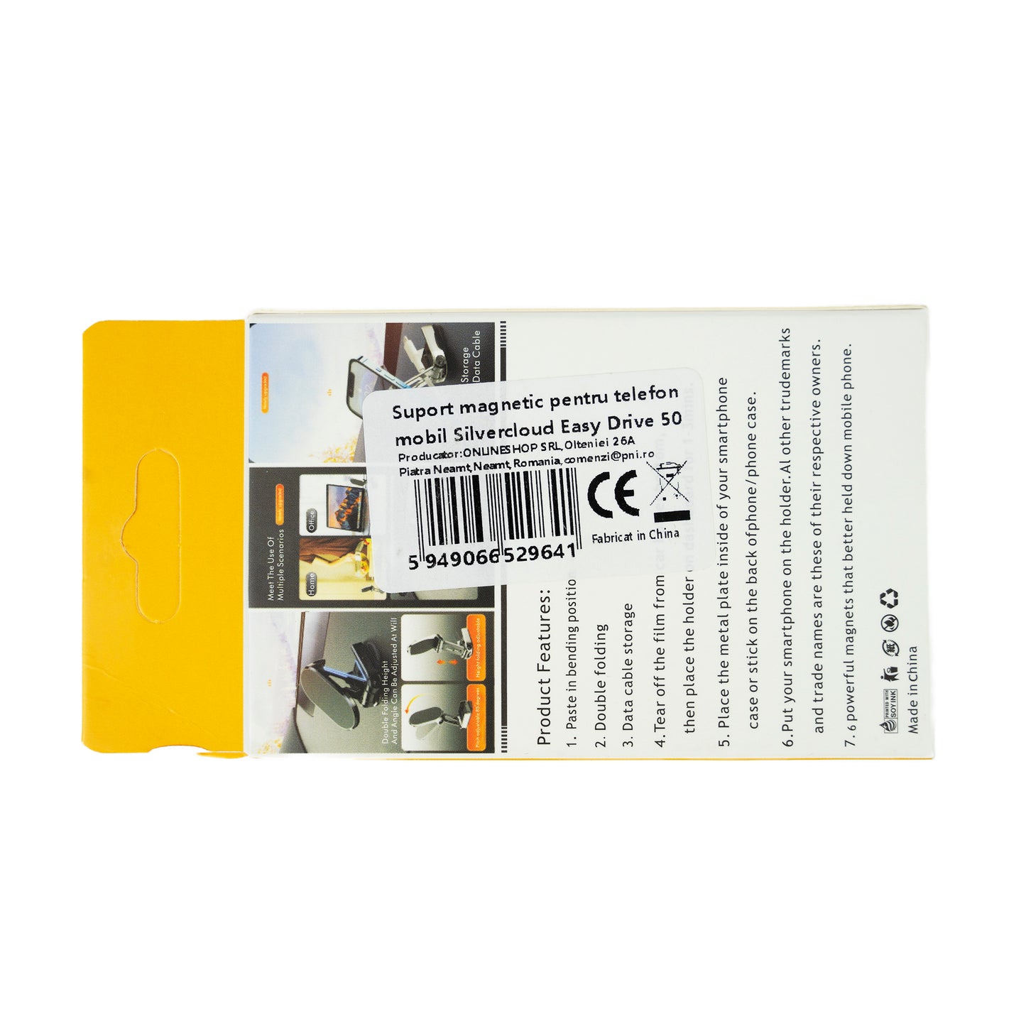 Suport magnetic pliabil pentru telefon mobil Silvercloud Easy Drive 50