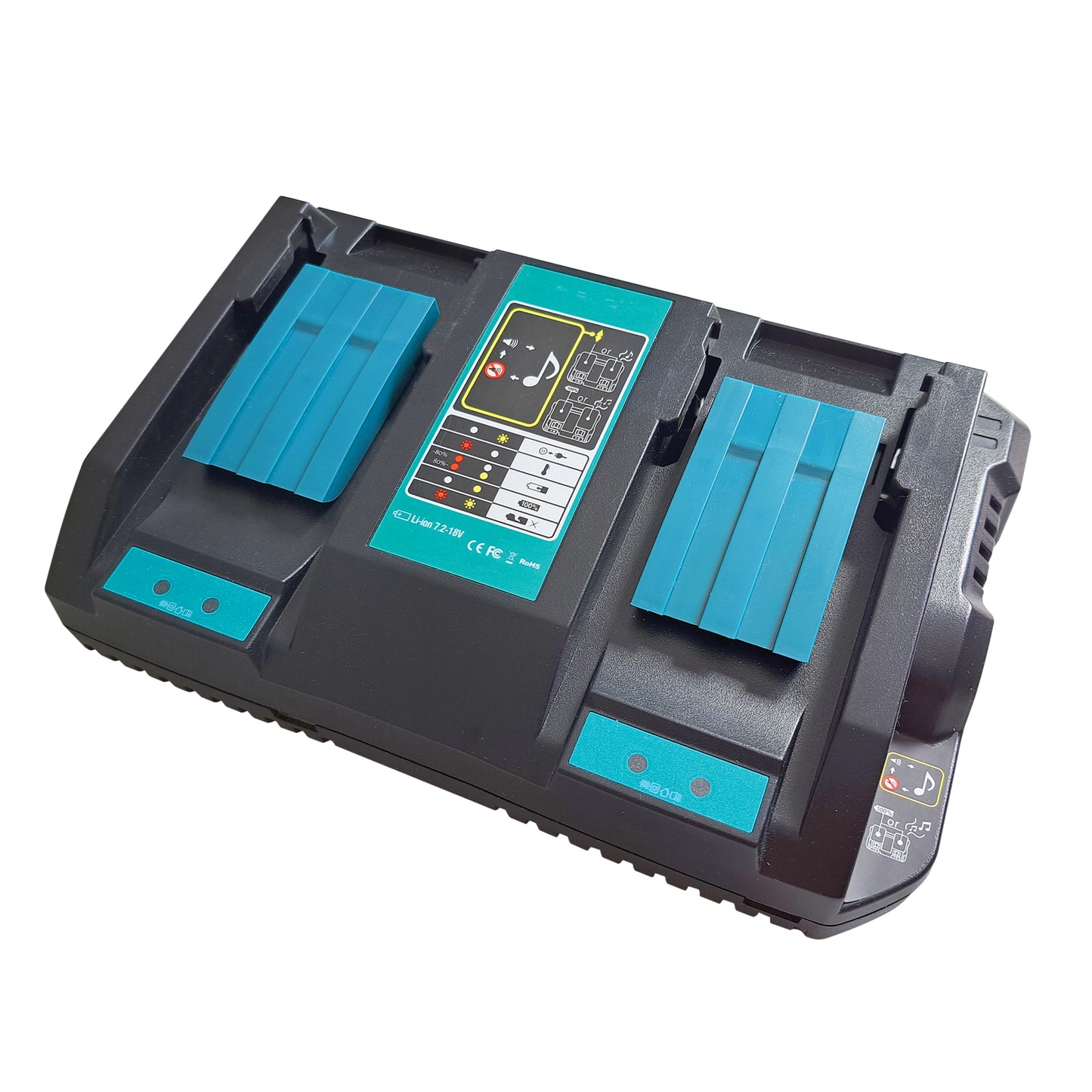 Kit incarcator dublu cu acumulatori PNI DCH218, cu doua porturi USB, include 2 acumulatori 18V 5Ah