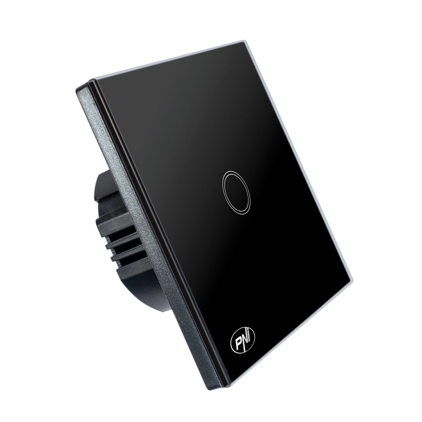 Intrerupator simplu cu touch PNI SH121, din sticla, negru, cu LED indicator, 10A 200W