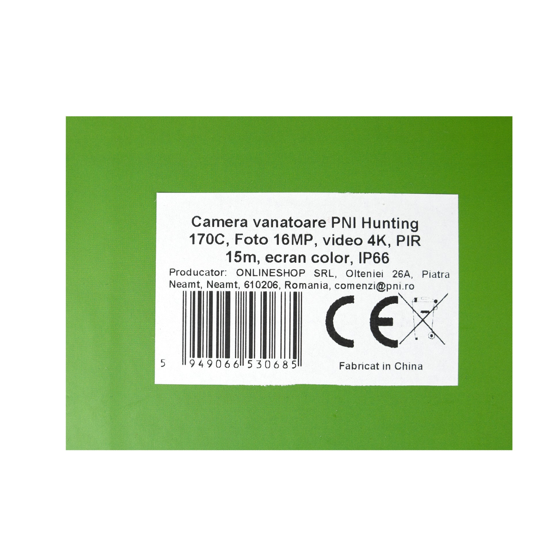 Camera vanatoare PNI Hunting 170C, Foto 16MP, video 4K, PIR 15m, ecran color, IP66