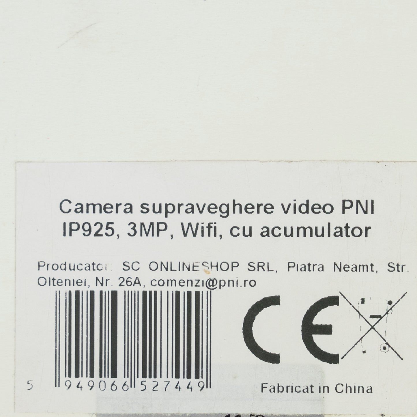 Camera supraveghere video PNI IP925, 3MP, Wifi, cu acumulator
