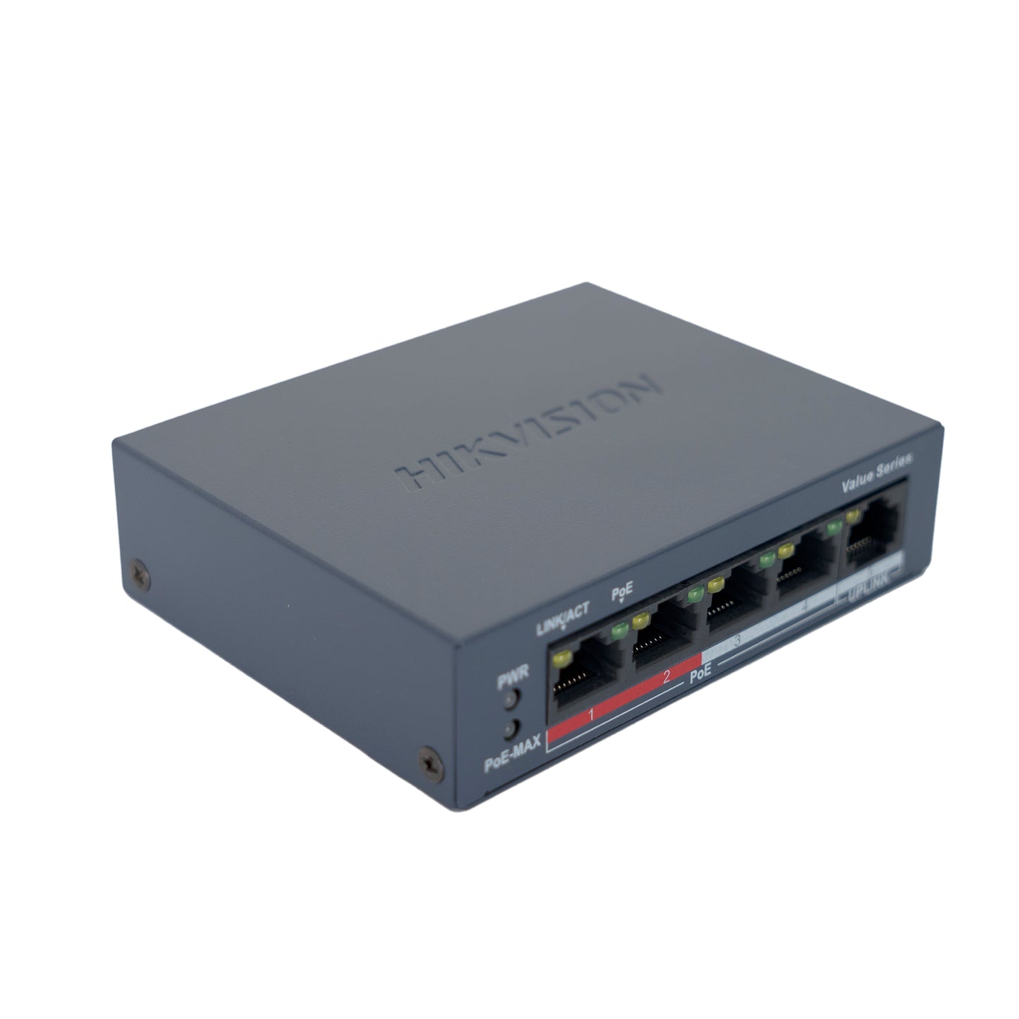 Switch POE Hikvision DS-3E0105P, carcasa metalica, cu 4 porturi POE, 1Gbps, putere de alimentare 60W