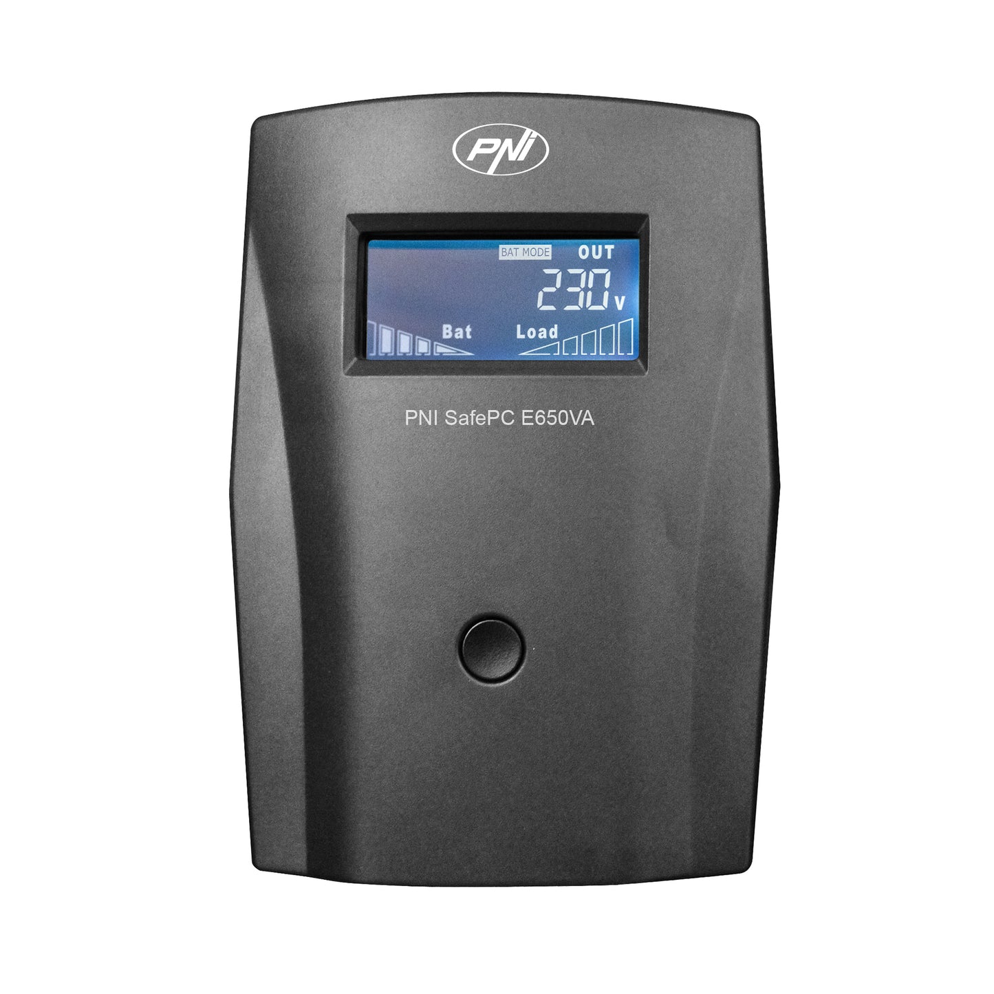 UPS PNI SafePC E650VA, putere 390W, 1.8A, iesire 2 x 230V, ecran LCD acumulator 7.2A inclus