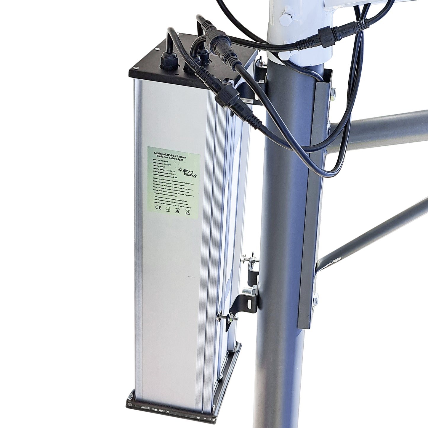 Stalp de iluminat stradal PNI SL802 cu doua panouri fotovoltaice 2 x 80W, proiector LED 2 x 30W, acumulator 60Ah si stalp de montaj lungime 6 metri