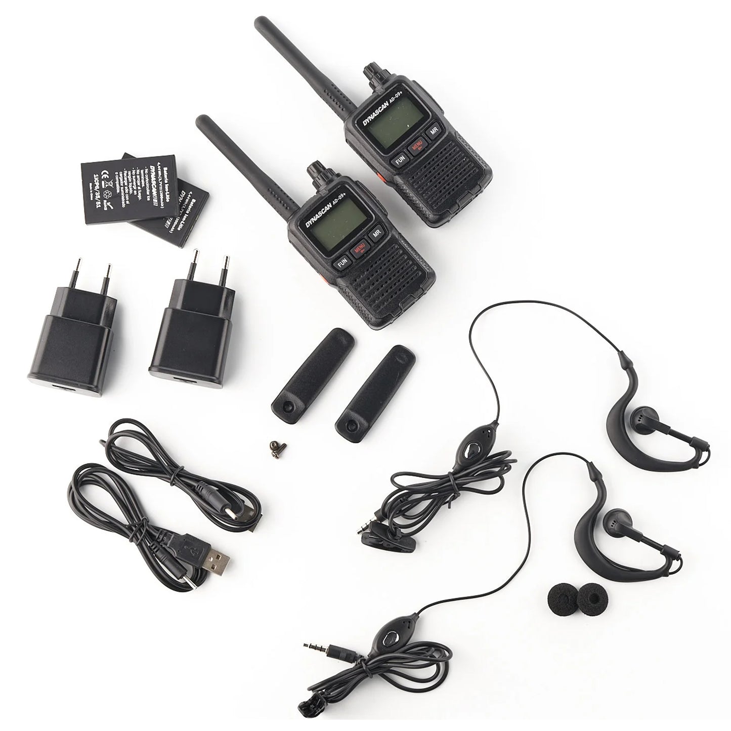 Statie radio portabila PMR PNI Dynascan AD-09 +, 446MHz, 0.5W, 16CH, set cu 2bc