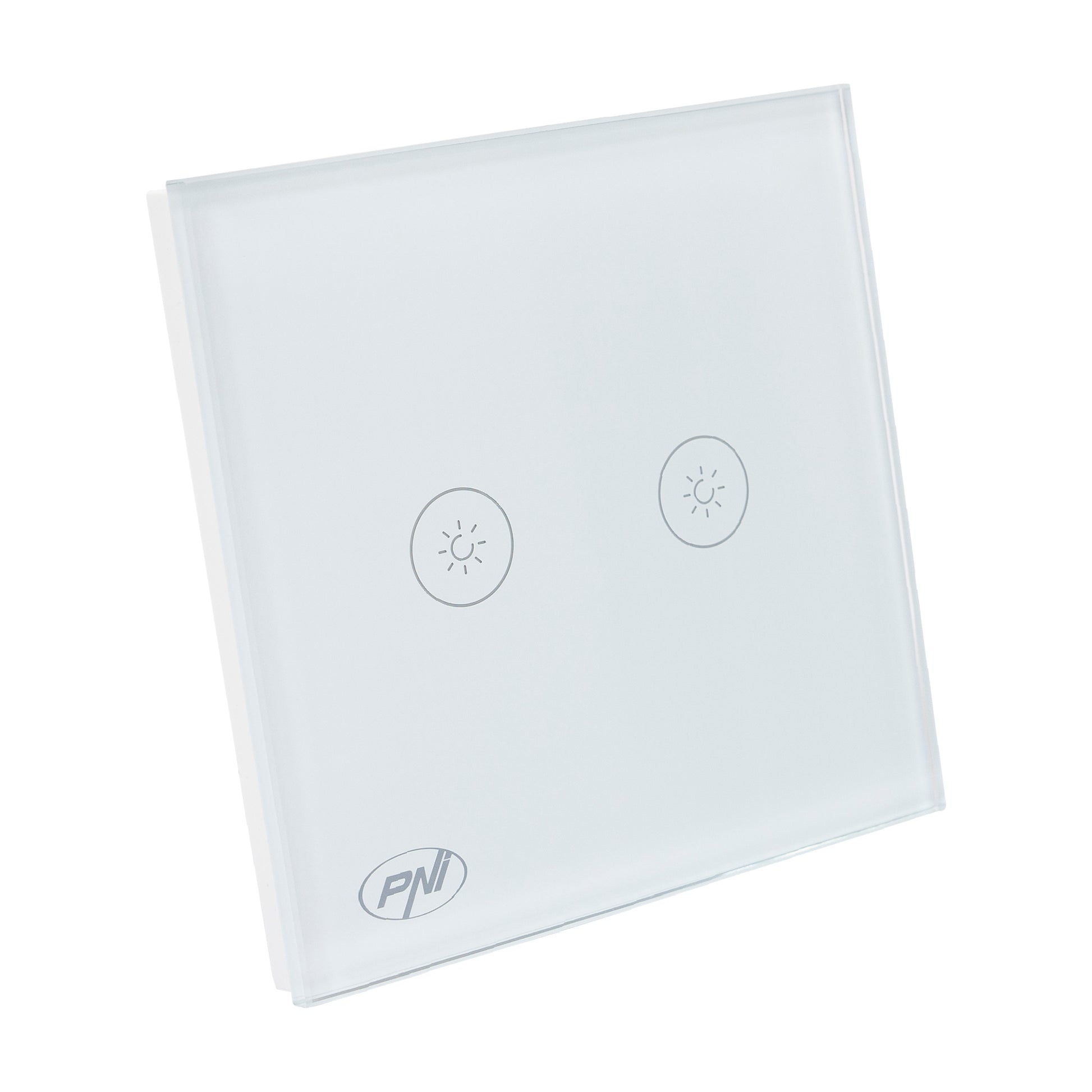 Intrerupator dublu cu touch si dimmer PNI SafeHome DIM202 2X700W,  Live Wire, fara nul, sticla
