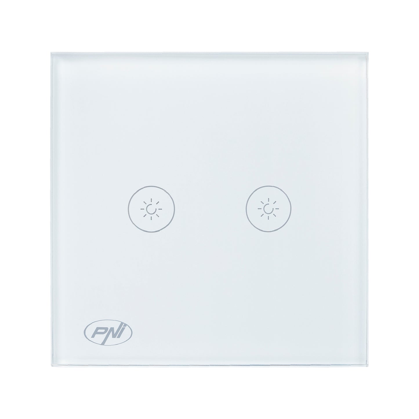 Intrerupator dublu cu touch si dimmer PNI SafeHome DIM202 2X700W,  Live Wire, fara nul, sticla