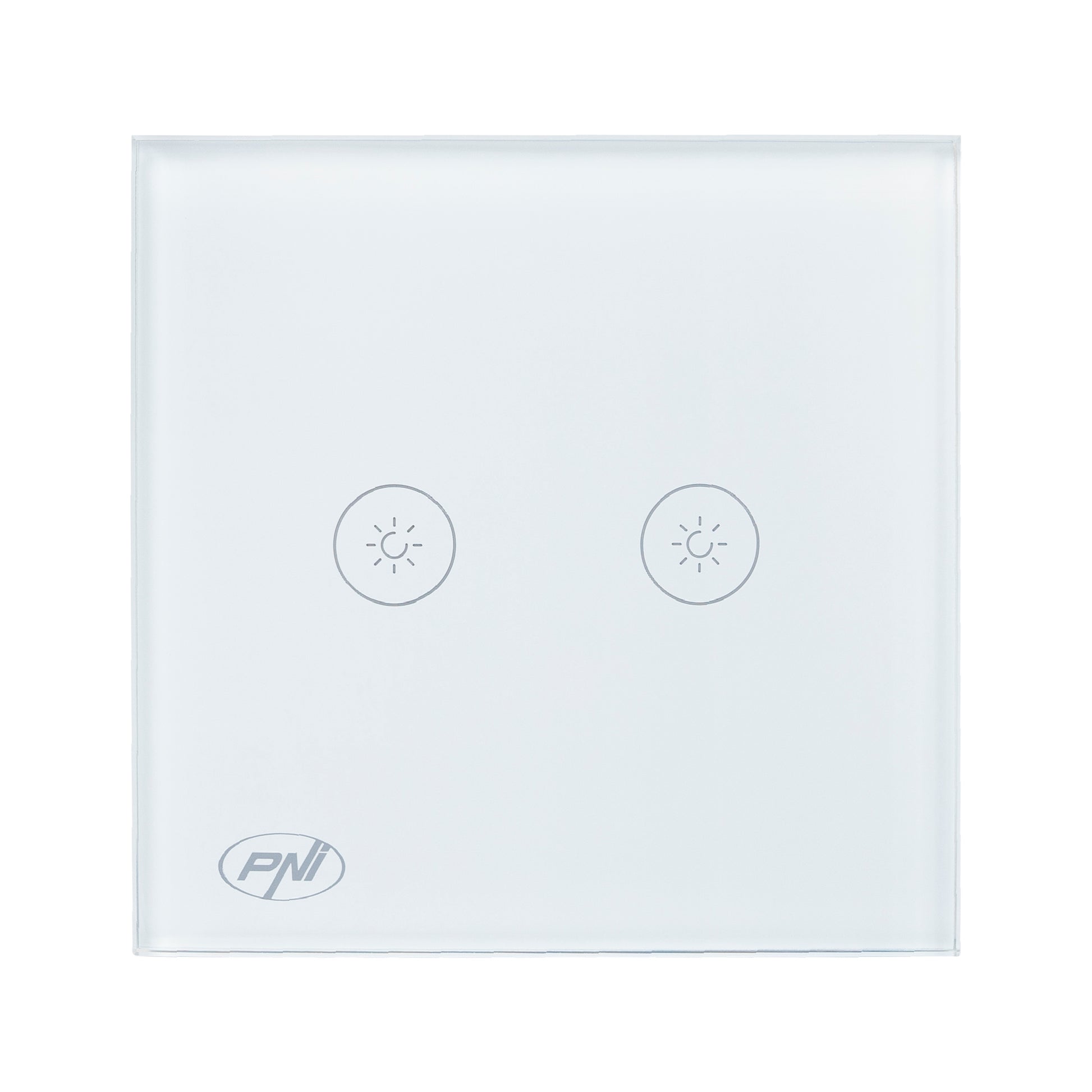 Intrerupator dublu cu touch si dimmer PNI SafeHome DIM202 2X700W,  Live Wire, fara nul, sticla