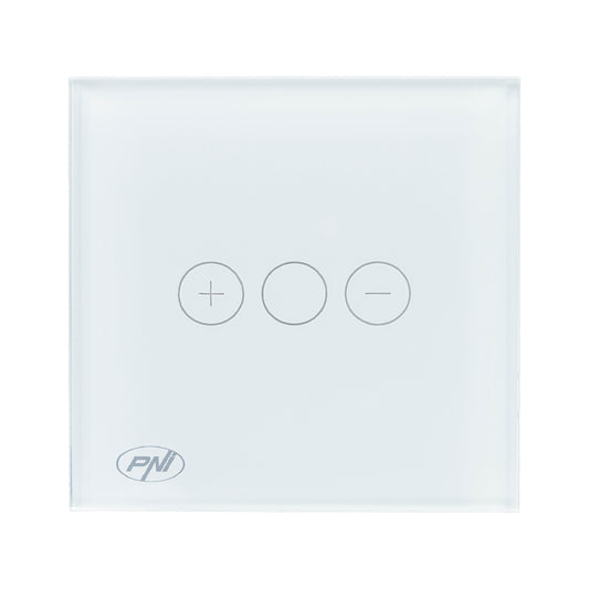 Intrerupator simplu cu touch si dimmer PNI SafeHome DIM101 1X700W,  Live Wire, fara nul, sticla dimabil