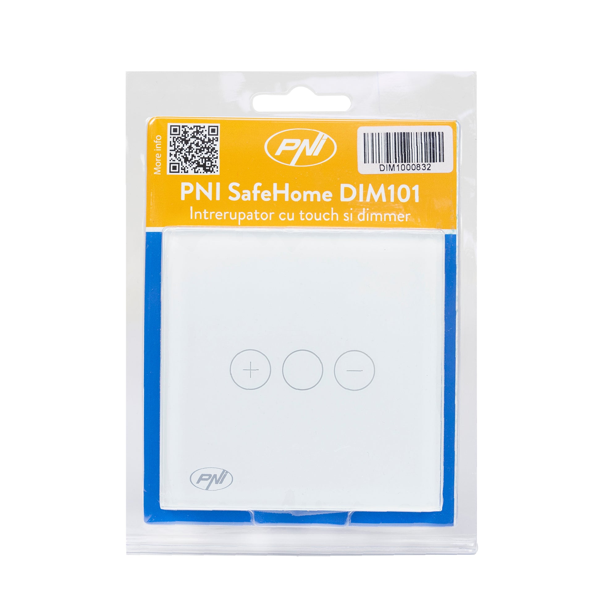 Intrerupator simplu cu touch si dimmer PNI SafeHome DIM101 1X700W,  Live Wire, fara nul, sticla dimabil