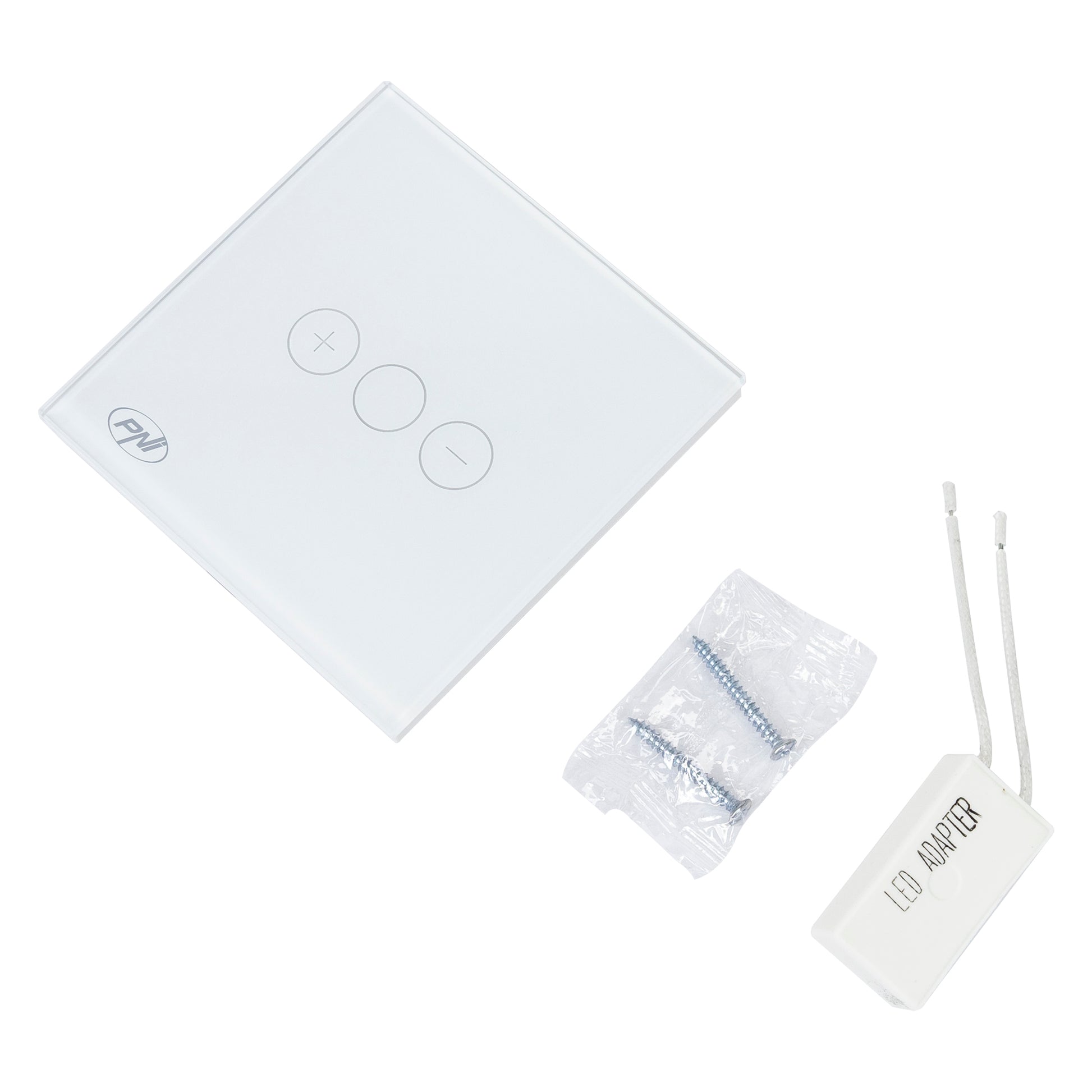 Intrerupator simplu cu touch si dimmer PNI SafeHome DIM101 1X700W,  Live Wire, fara nul, sticla dimabil