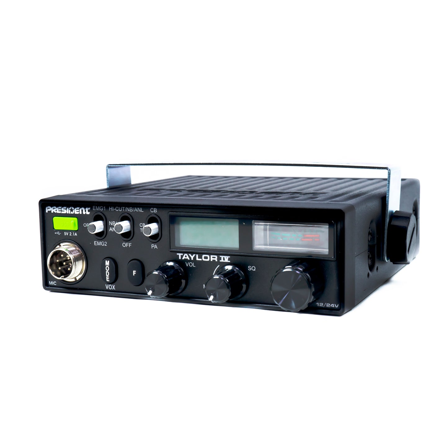 Kit Statie radio CB President TAYLOR IV ASC + Antena CB PNI ML70, lungime 70cm, 26-30MHz, 200W