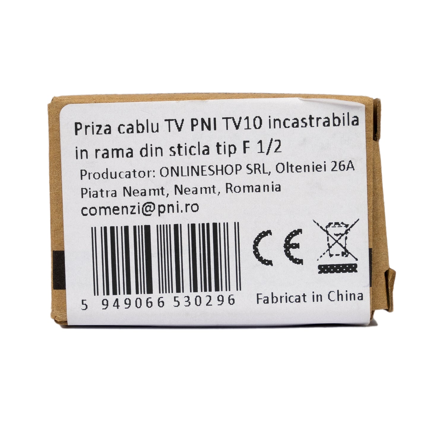 Priza TV PNI TV10, modulara, incastrabila, tip F 1/2, pentru rama din sticla RM101W, RM202W