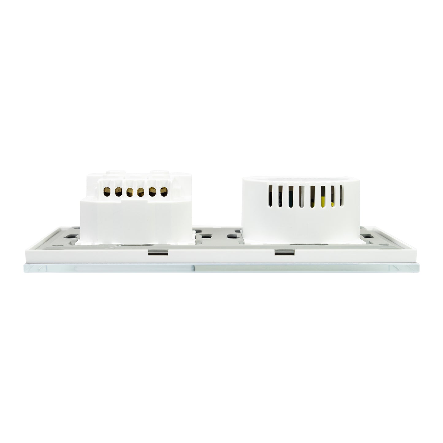 Intrerupator simplu PNI SH115W din sticla cu touch, combinat cu priza Schuko si mufe USB