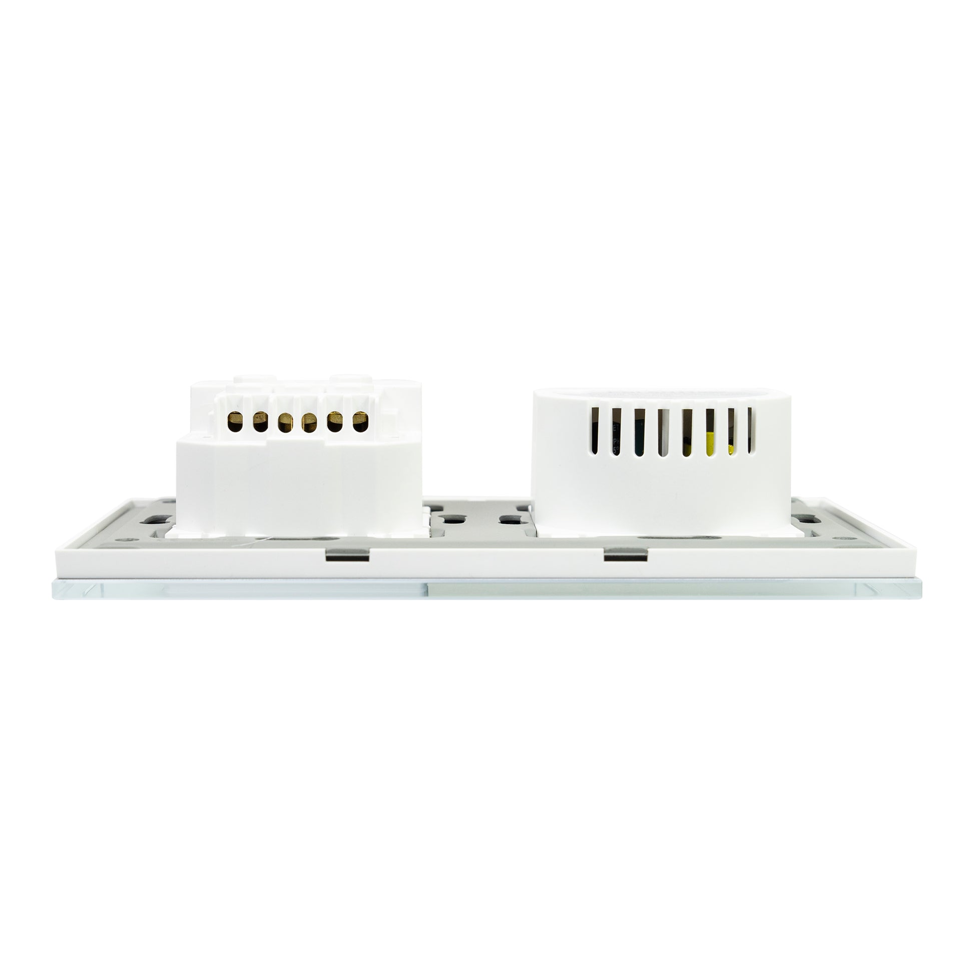 Intrerupator simplu PNI SH115W din sticla cu touch, combinat cu priza Schuko si mufe USB