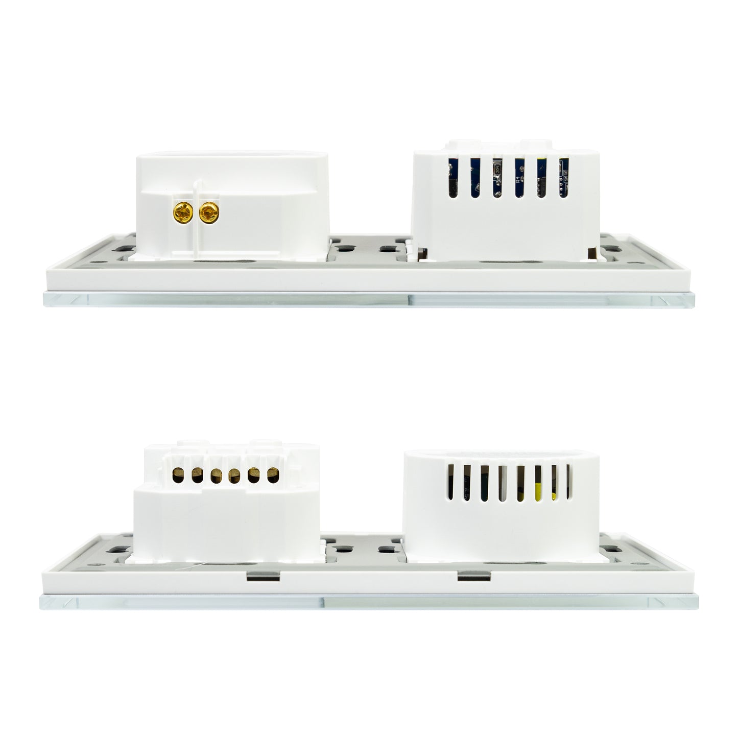 Intrerupator simplu PNI SH115W din sticla cu touch, combinat cu priza Schuko si mufe USB