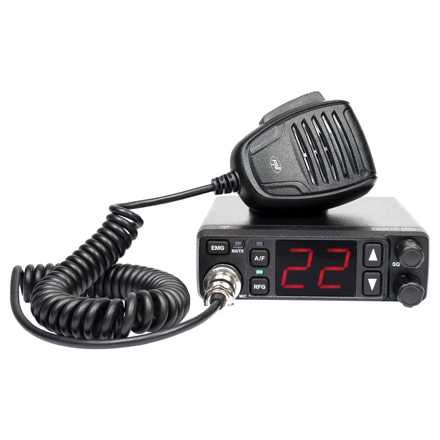 Statie radio CB PNI Escort HP 5500, multistandard, 4W, AM-FM, 12V/24V, ASQ, RF Gain, mufa de bricheta inclusa
