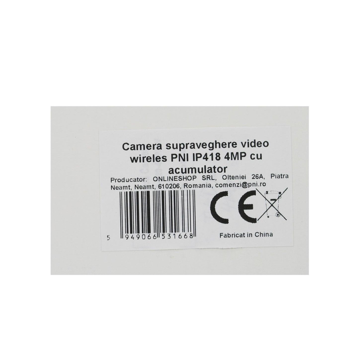 Camera supraveghere video wireles PNI IP418 4MP cu acumulator