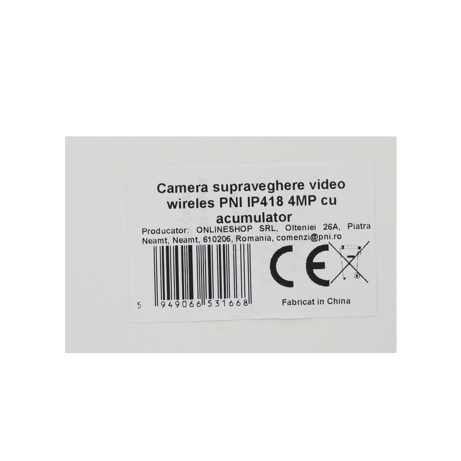 Camera supraveghere video wireles PNI IP418 4MP cu acumulator
