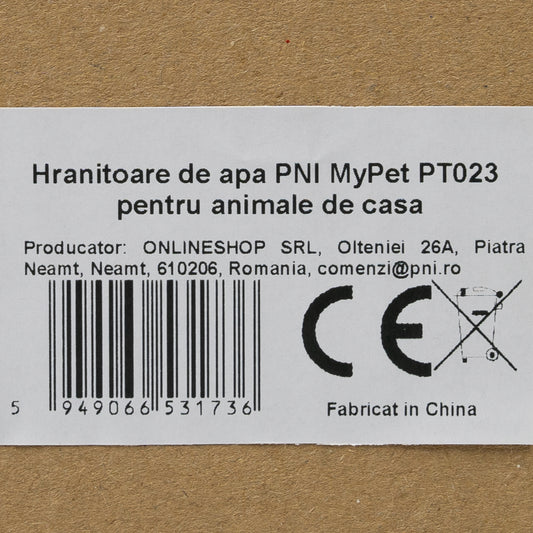 Hranitoare de apa PNI MyPet PT023 pentru animale de casa, 3 litri, alb