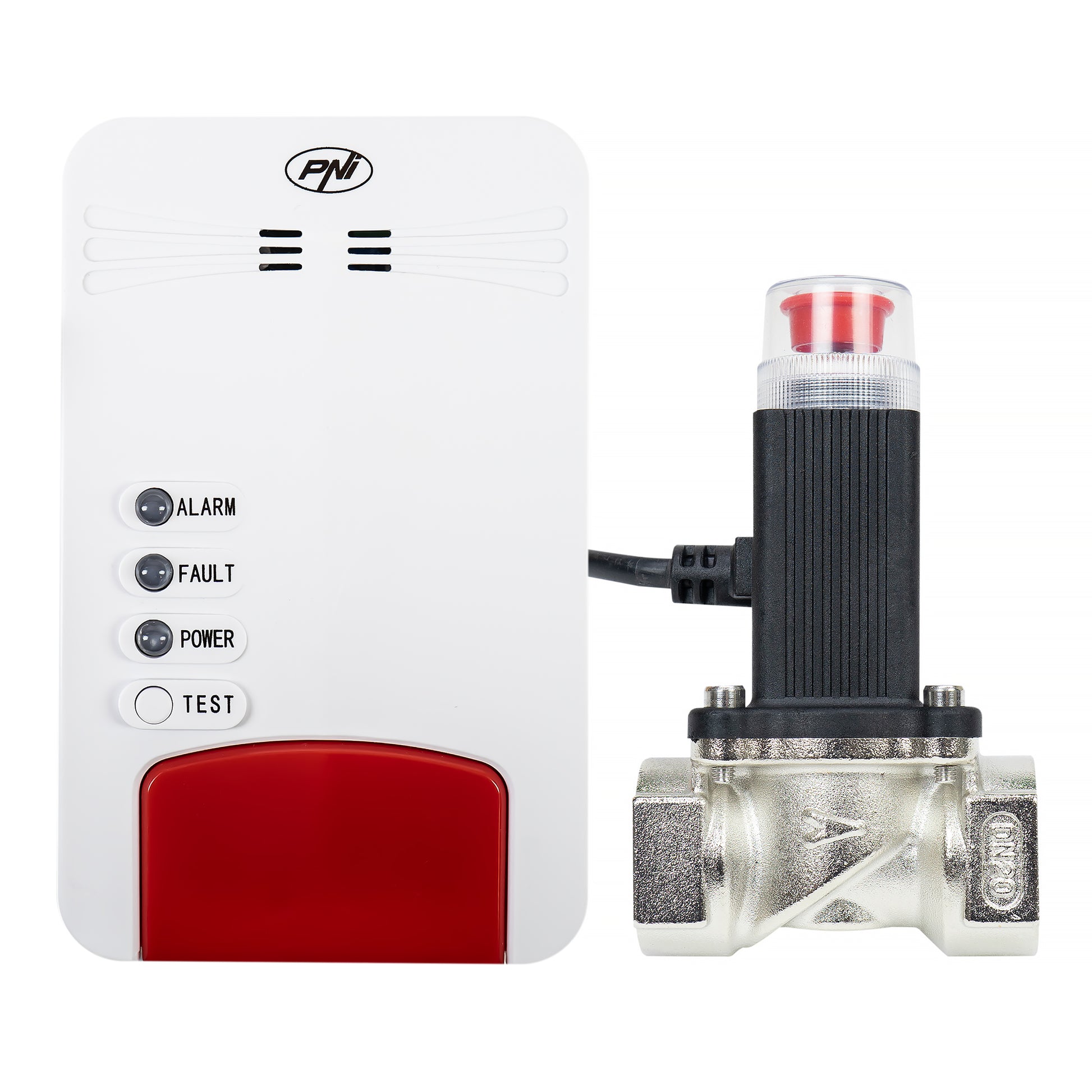 Kit PNI Safe House Dual Gas 250 cu 2 senzori si 2 electrovalve 3/4 inch, 85dB, alb