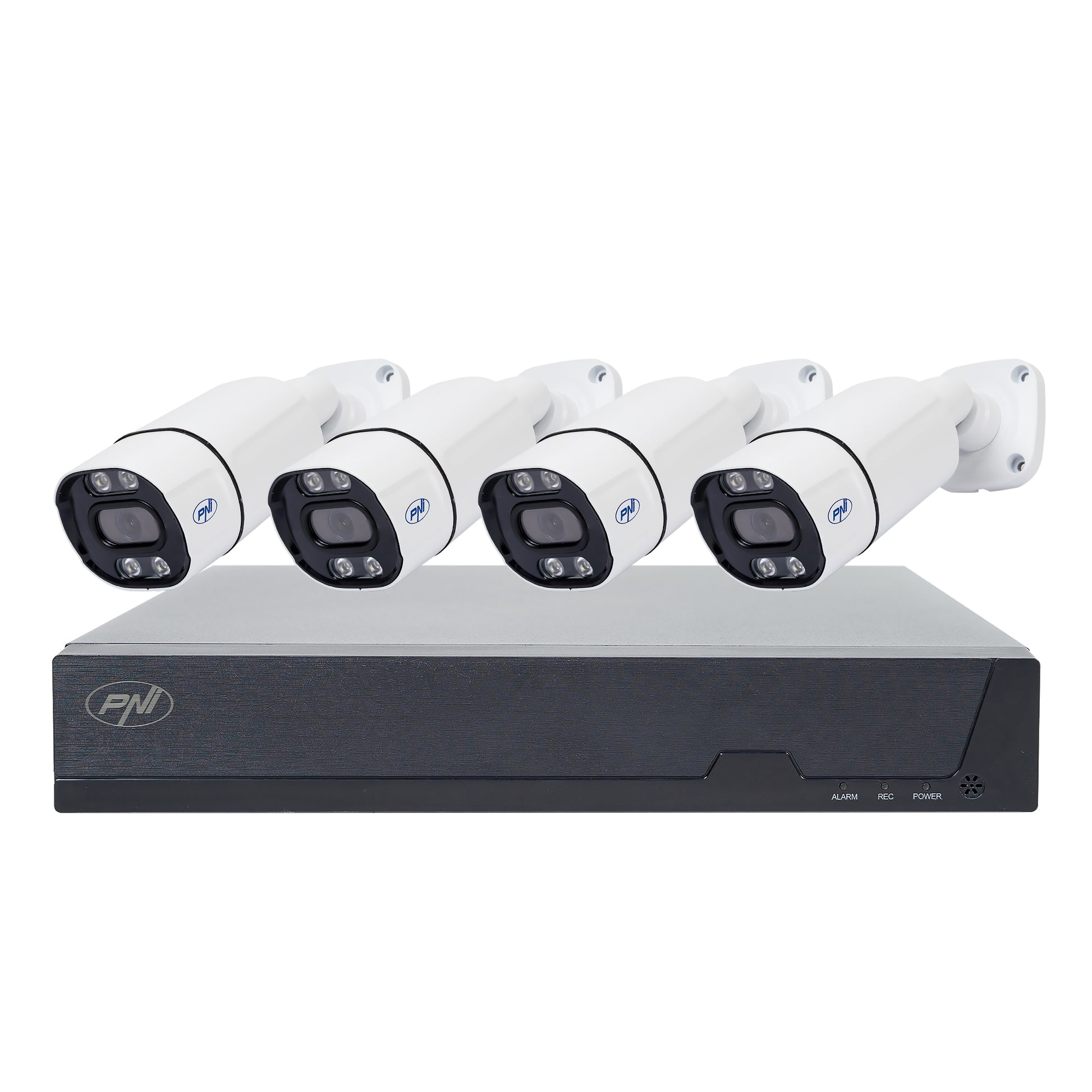 Kit supraveghere video POE PNI House IPMAX POE 8, NVR cu 4 porturi POE, 4 camere cu IP 8MP, HDD 1TB inclus