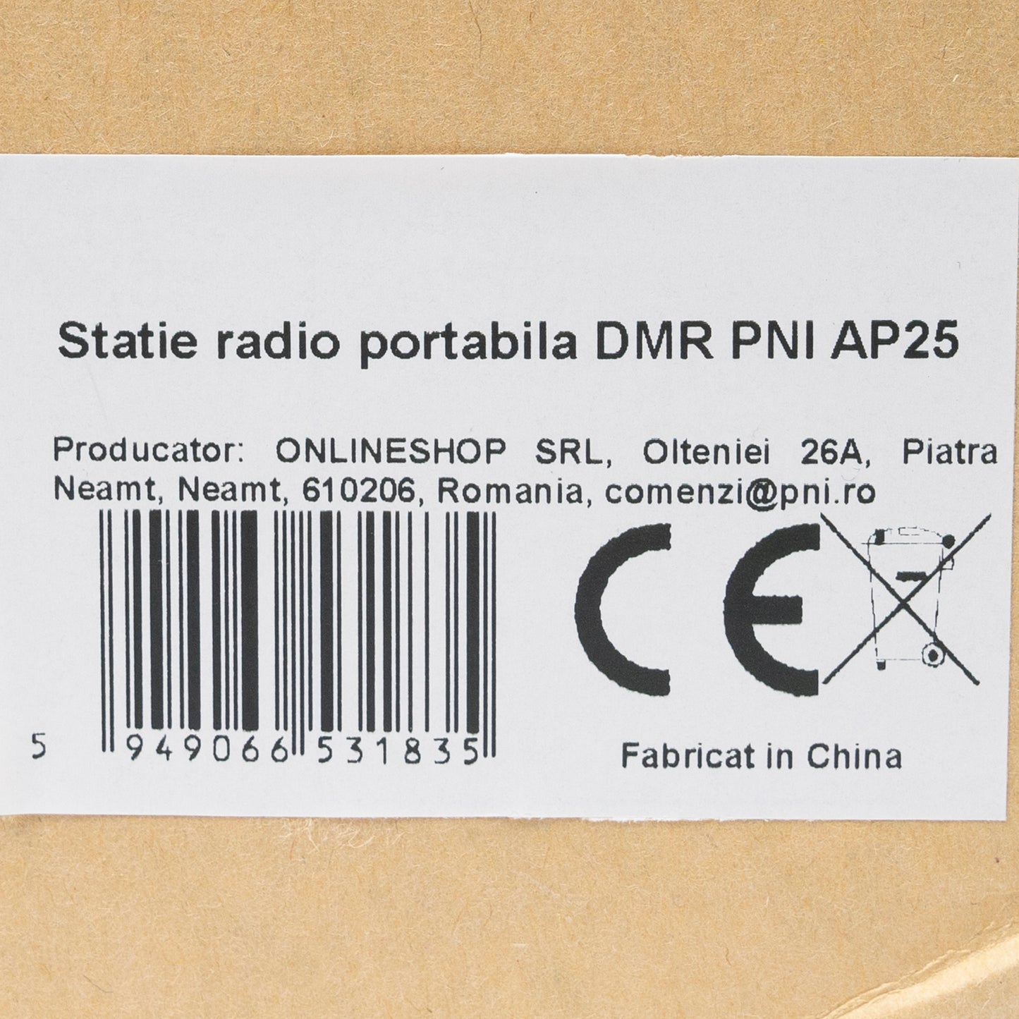 Statie radio UHF portabila PNI AP25, DMR, 500CH, 2450mAh, mod analog si digital, IP67