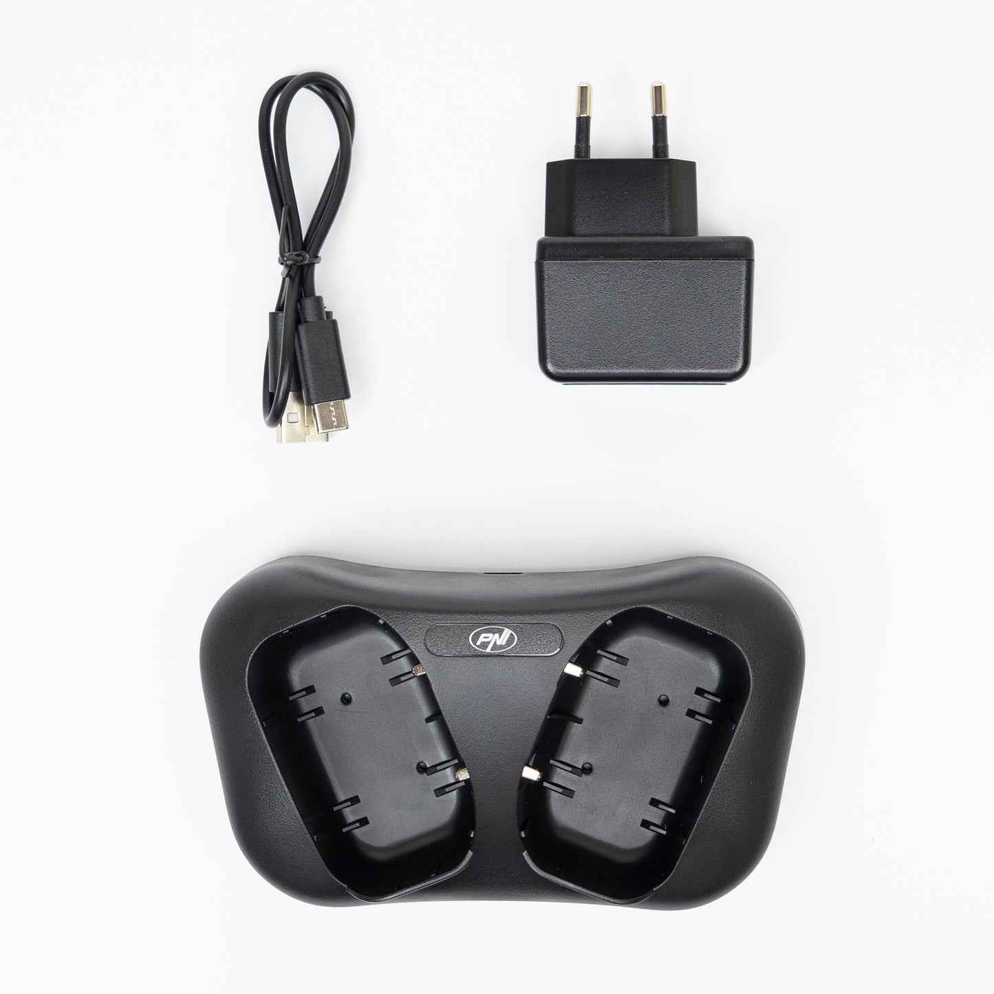 Statie radio portabila PNI PMR R80 PRO, set cu 2 bucati, 0.5W, 16 canale, Waterproof IP67, cu lanterna LED, buton SOS, VOX, USB-C