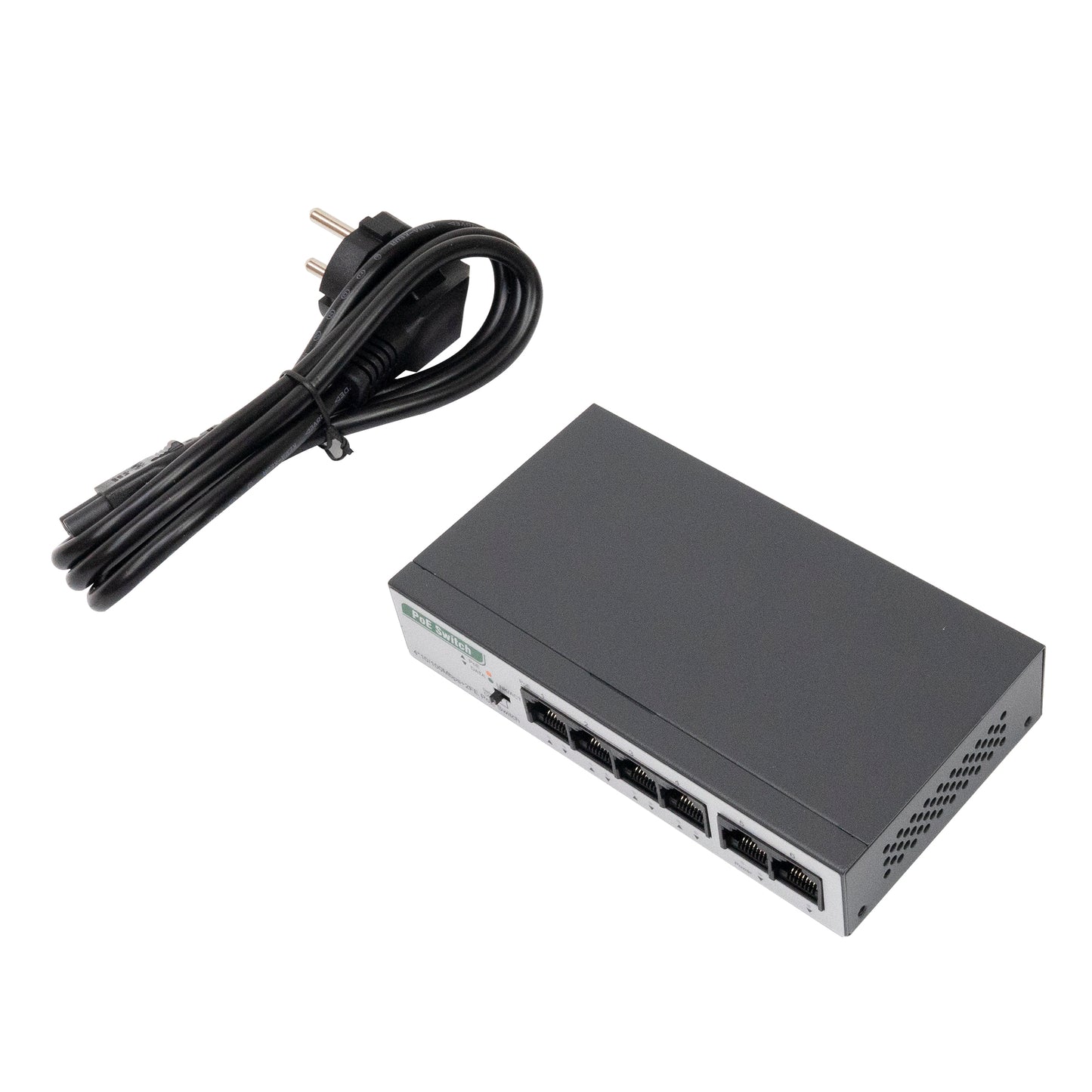 Switch PNI SWPOE242, POE, 6 x 10/100 Mbps, din care 4 porturi PoE, carcasa metalica