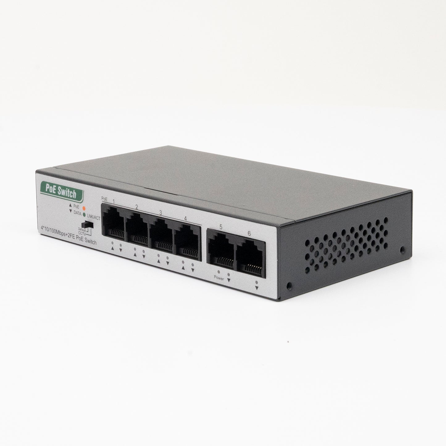 Switch PNI SWPOE242, POE, 6 x 10/100 Mbps, din care 4 porturi PoE, carcasa metalica