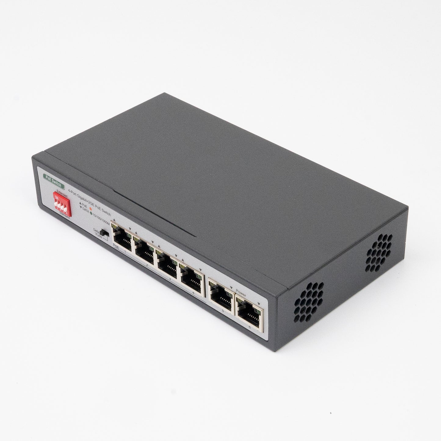 Switch PNI SWPOE243, POE, 6 x 10/100/1000 Mbps, Gigabit, din care 4 porturi PoE, carcasa metalica