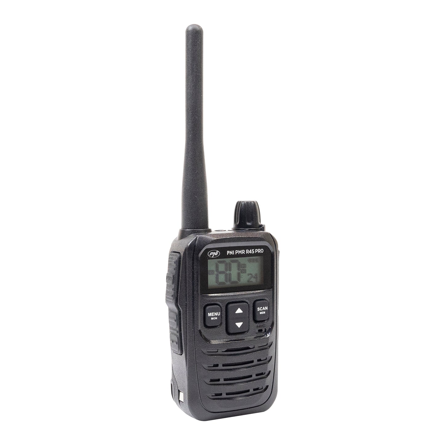 Statie radio portabila PNI PMR R45 PRO 446MHz, 0.5W, 99 canale programabile, 16 PMR si tonuri 38 CTCSS si 104 DCS, Squelch 5 niveluri, VOX, TOT, BCL, Scan, Roger Beep