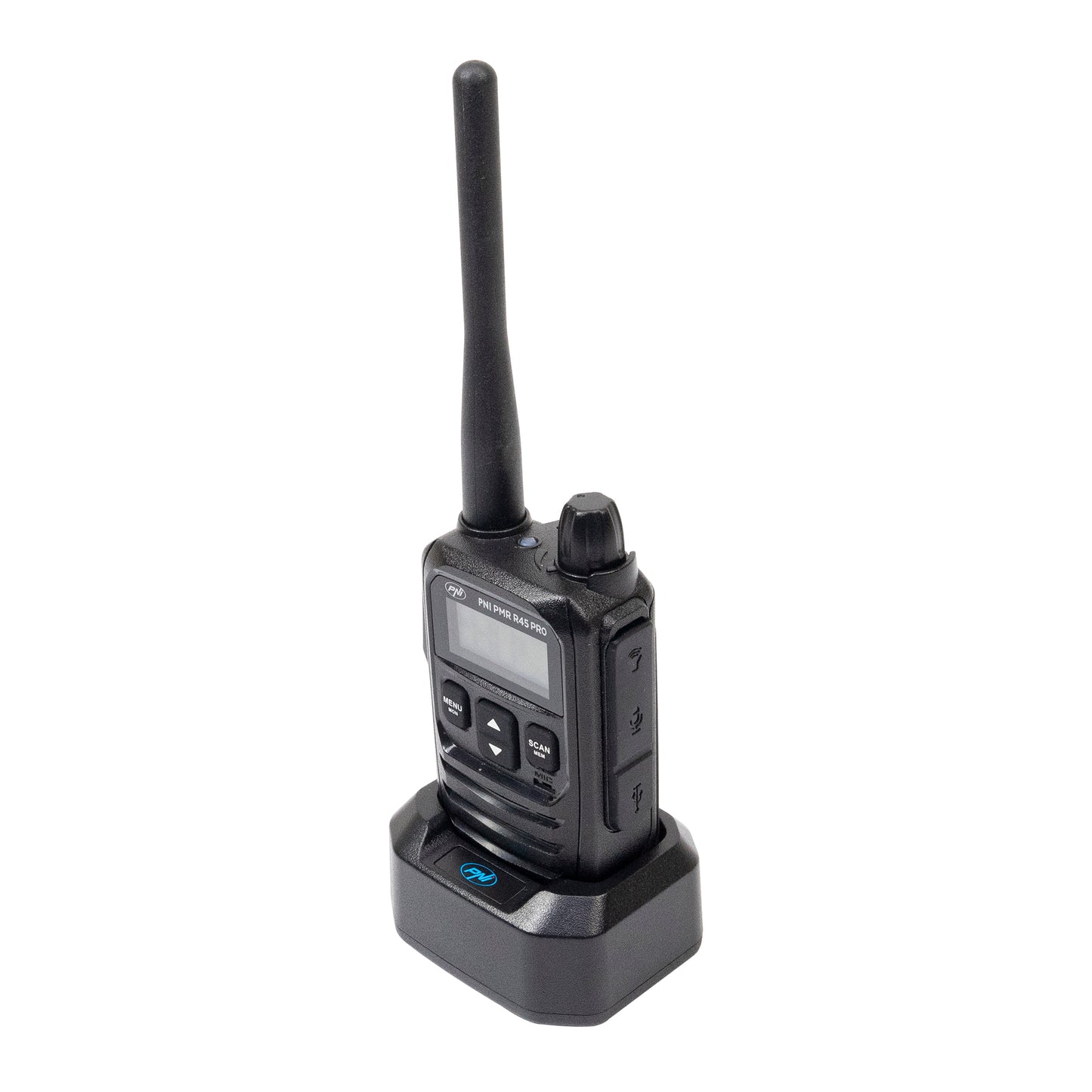 Statie radio portabila PNI PMR R45 PRO 446MHz, 0.5W, 99 canale programabile, 16 PMR si tonuri 38 CTCSS si 104 DCS, Squelch 5 niveluri, VOX, TOT, BCL, Scan, Roger Beep