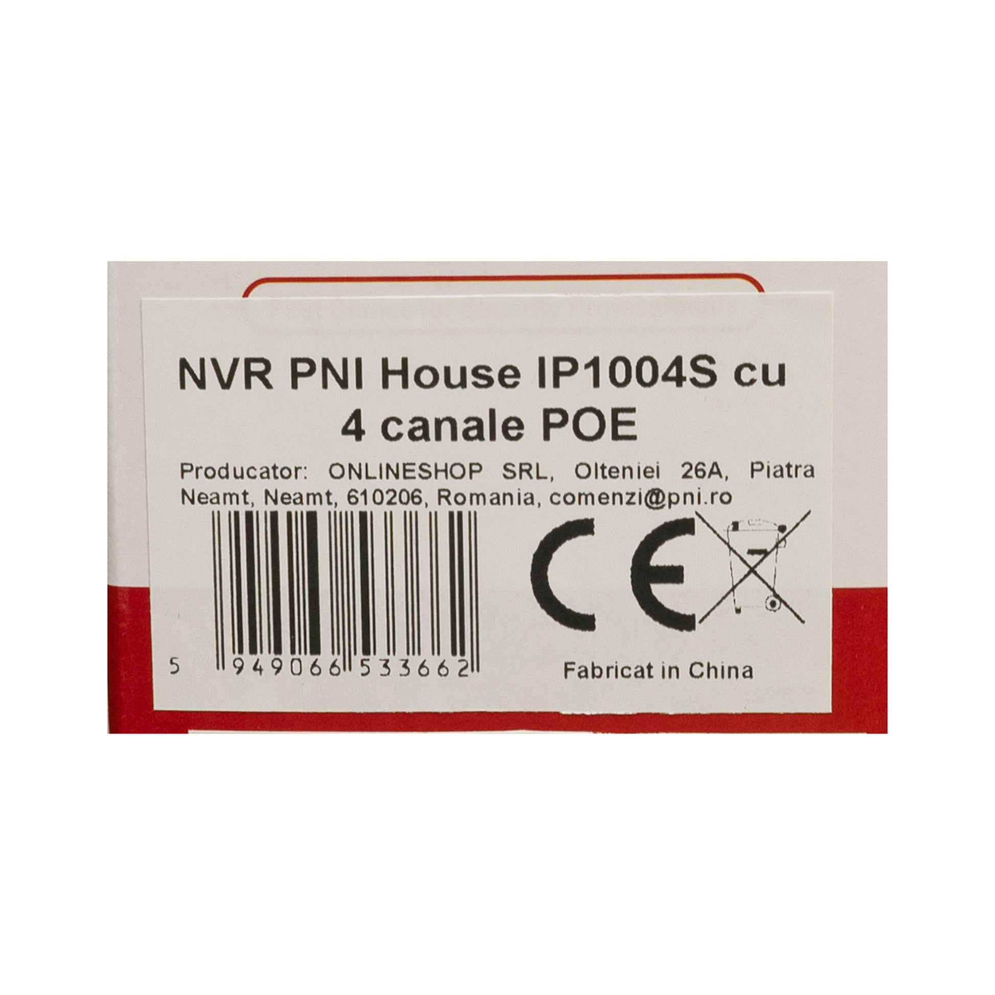 NVR POE PNI House IP1004S cu 9 canale 4K, 4 canale POE, functii AI, negru