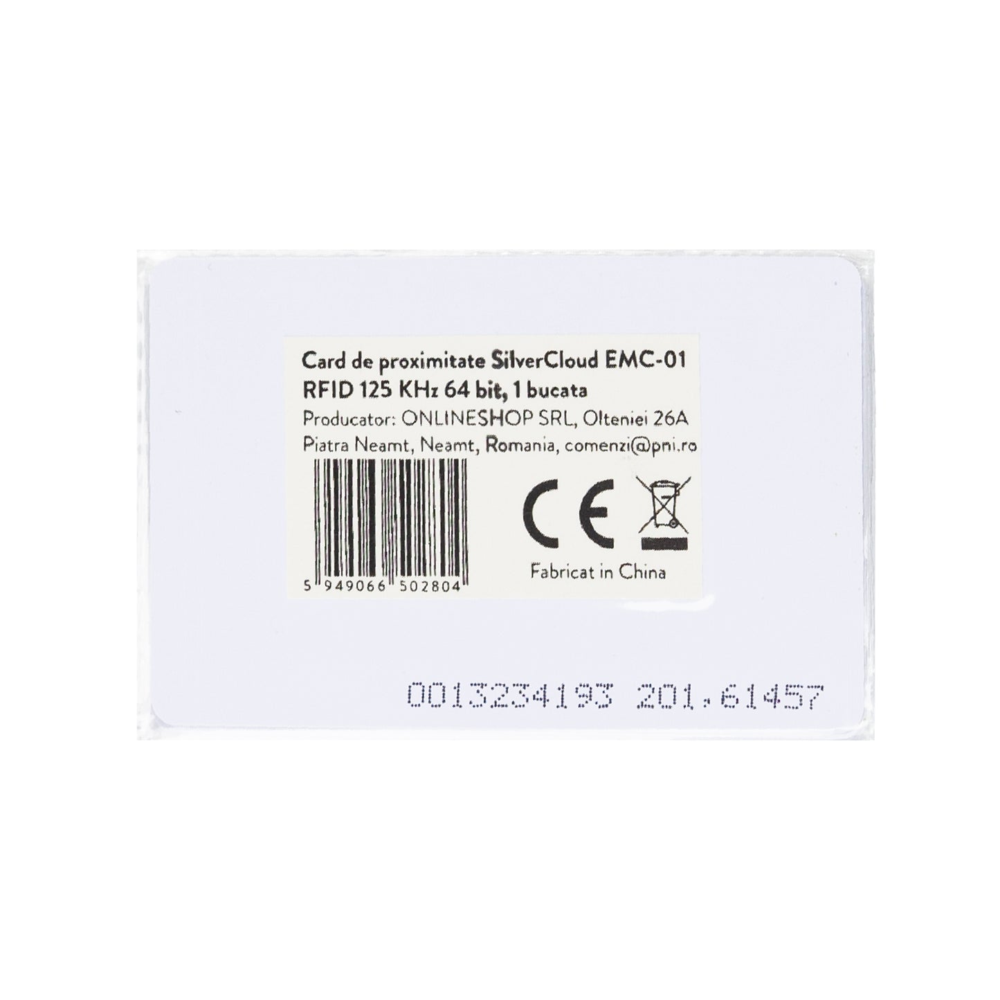 Card de proximitate SilverCloud EMC-01 RFID 125 KHz 64 bit, 1 buc