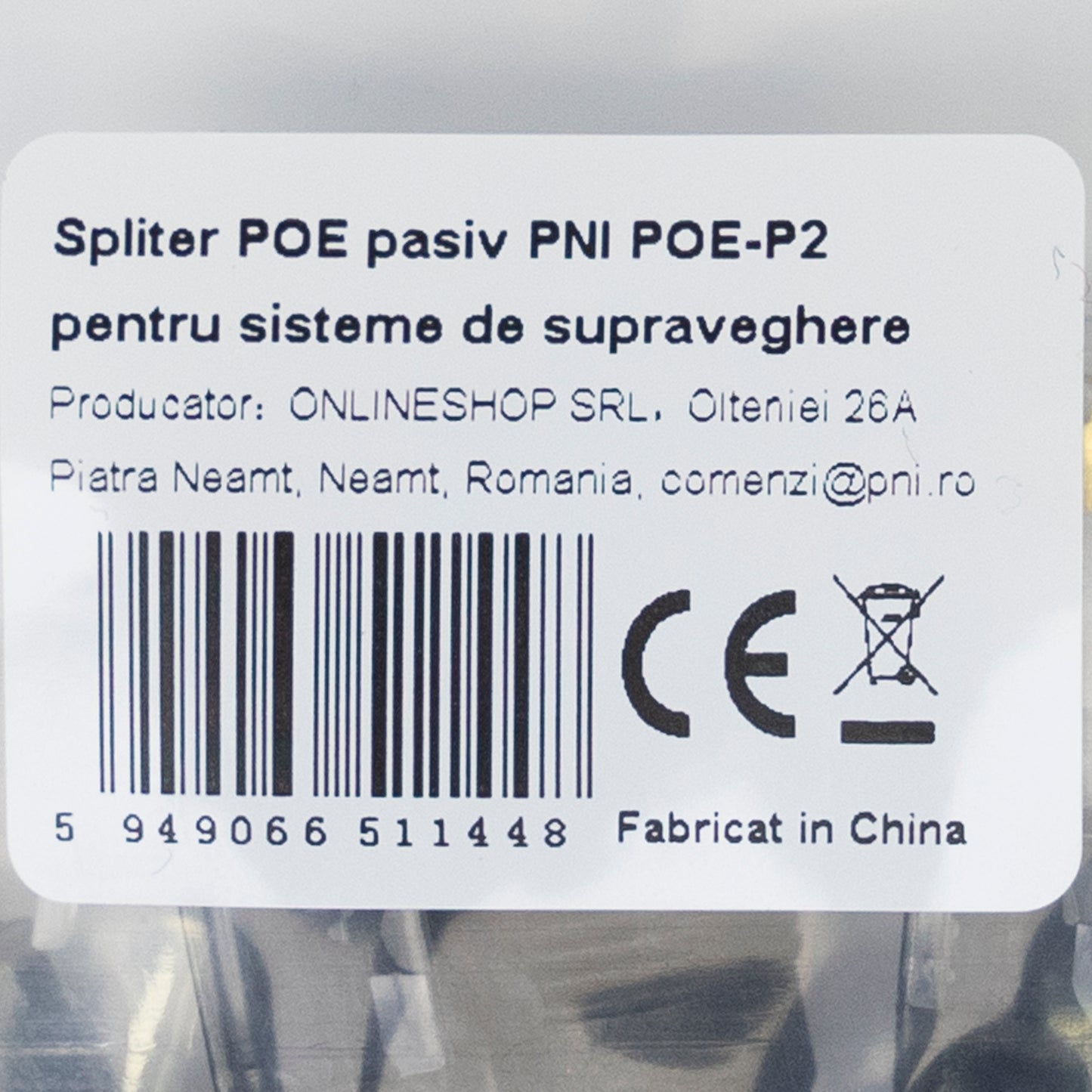 Spliter POE pasiv PNI POE-P2 pentru sisteme de supraveghere