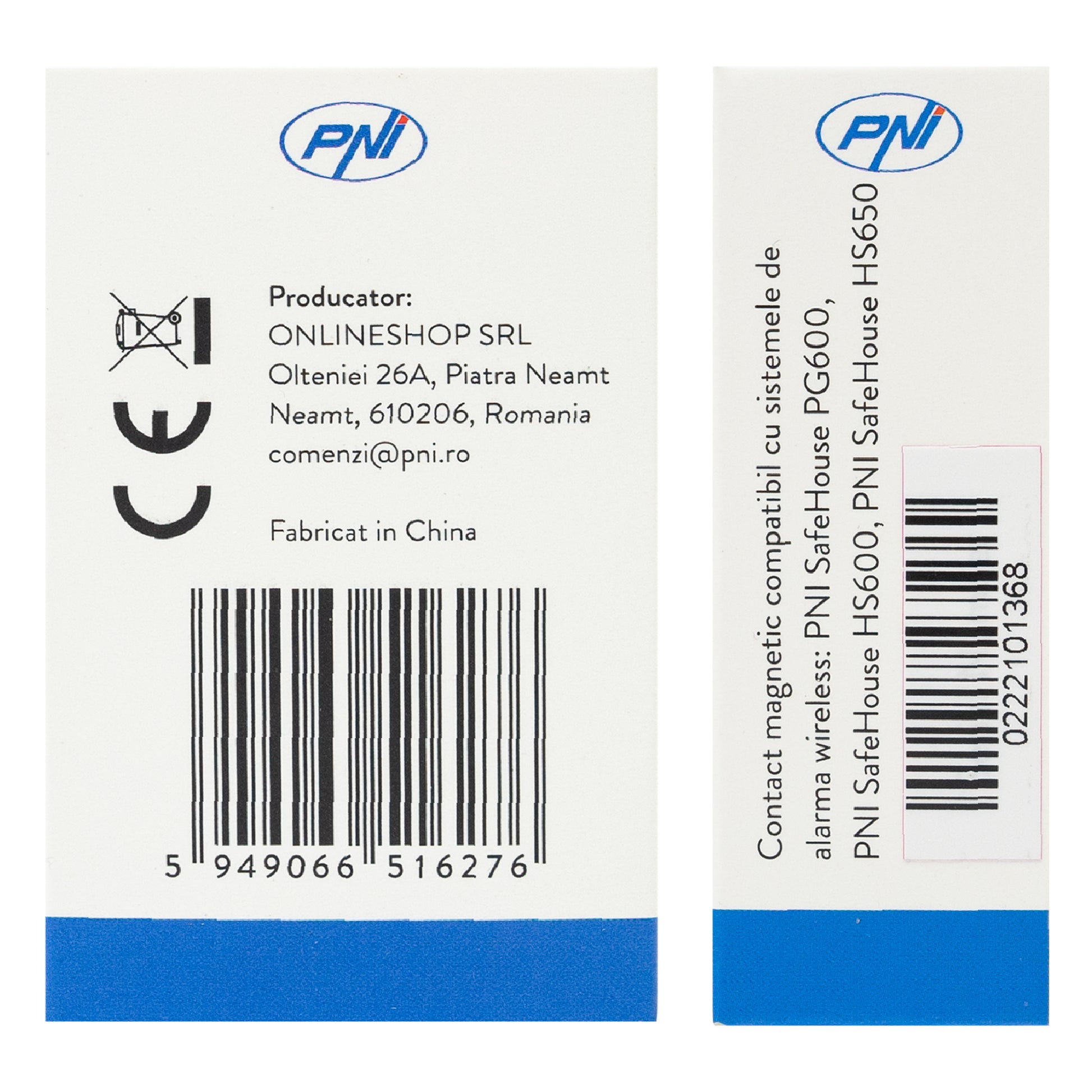 Contact magnetic wireless PNI SafeHouse HS002 pentru sisteme de alarma