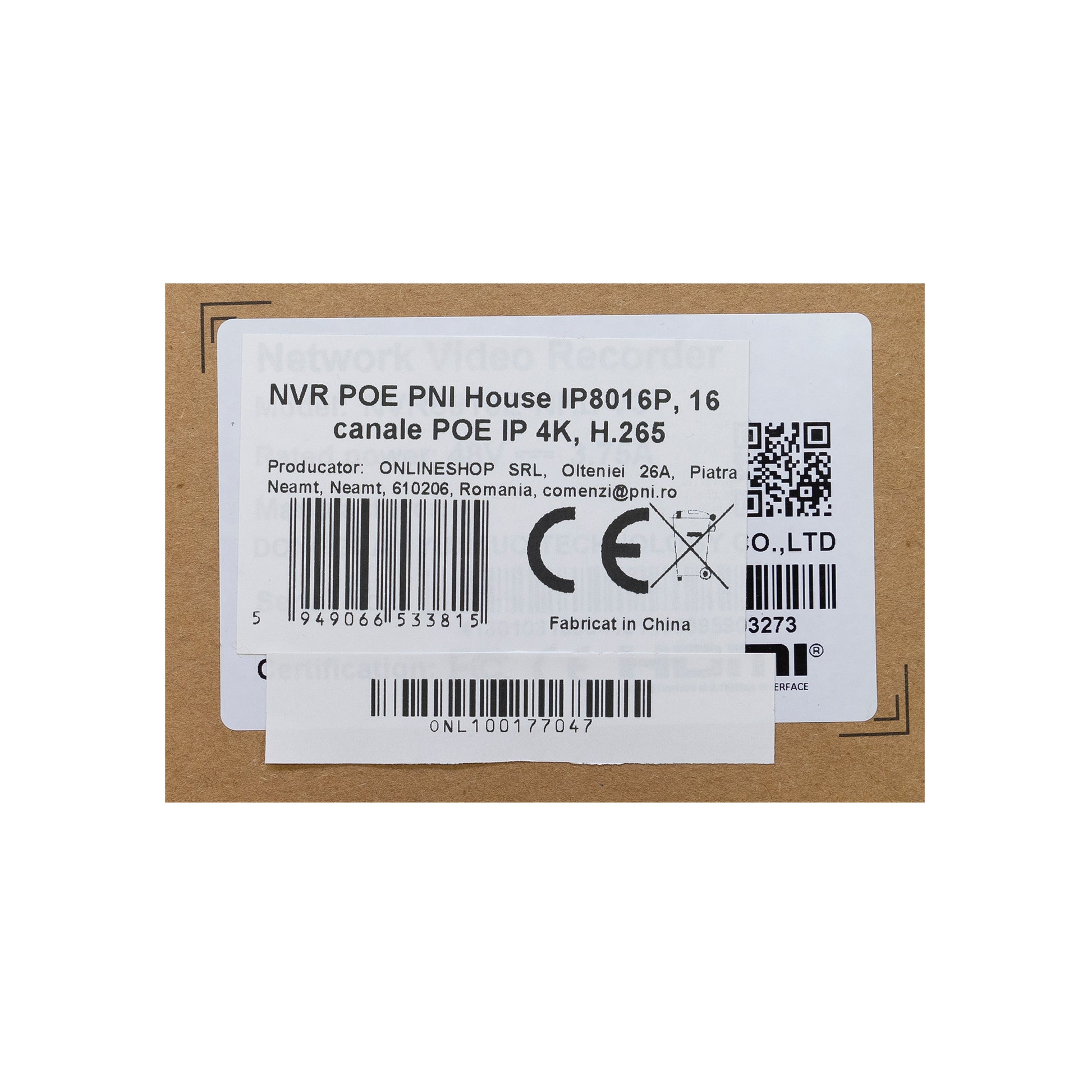 NVR POE PNI House IP8016P, 16 canale POE IP 4K, H.265
